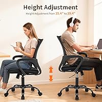 Vista 6 de BestOffice Silla de Oficina Ergonómica Barata Silla de Escritorio de Malla Silla de Computadora Soporte Lumbar Ejecutiva Moderna Taburete Ajustable
