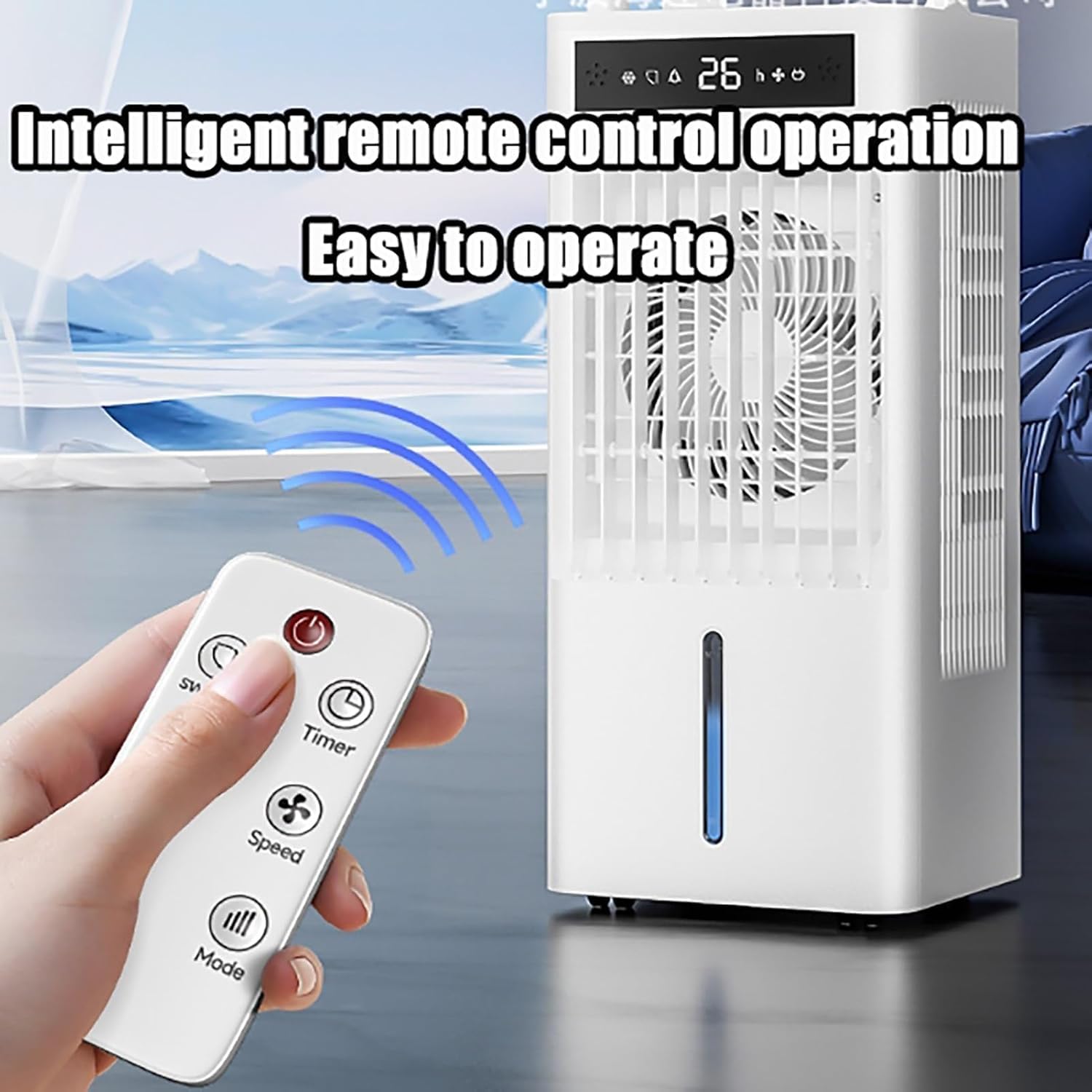 Unidad de aire acondicionado portátil 8100, baja energía con kit de instalación, temporizador, pantalla digital, ventilador de refrigeración 4 en 1 para el hogar, oficina, habitación