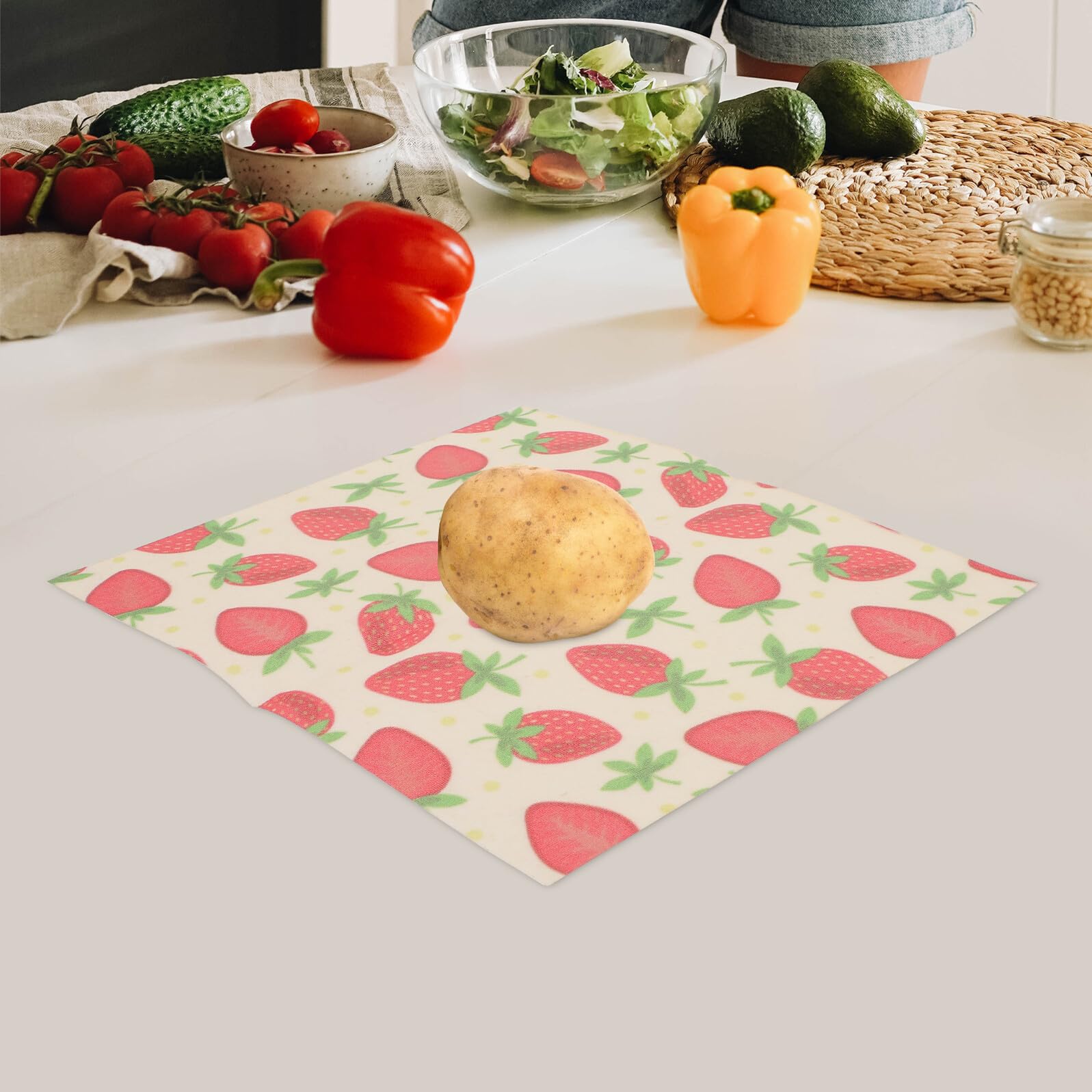 3 set Pellicola In Cera D'Api Coperchi Riutilizzabili Per Alimenti Pellicole Biologiche In Cera D'Api Sacchetti Per Il Pane Al Pellicole Per 3 pezzi*3