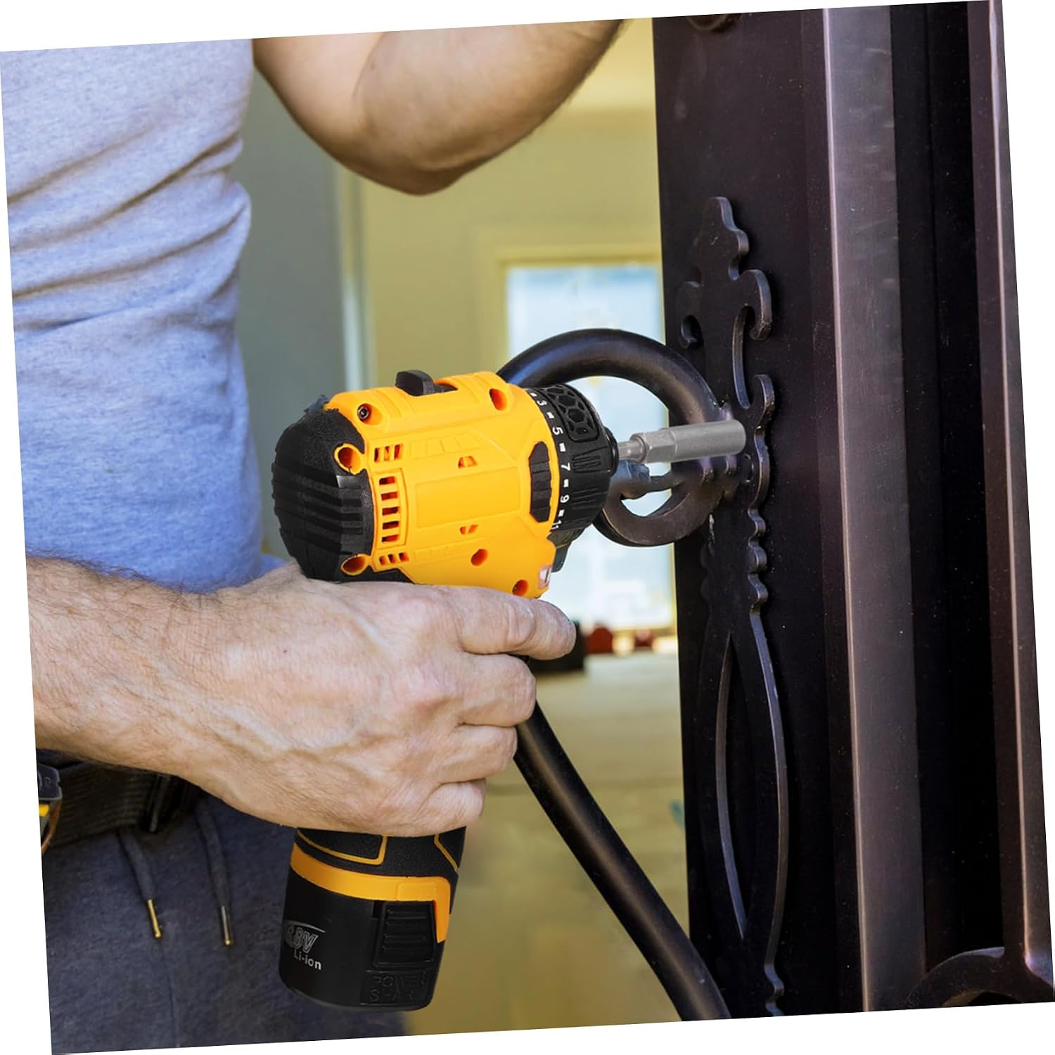 POPETPOP Rechargeable Cordless Electric Screwdriver High-speed Rotation and Low Noise Motor for Home Repair and Projects Includes Batteries and Charger