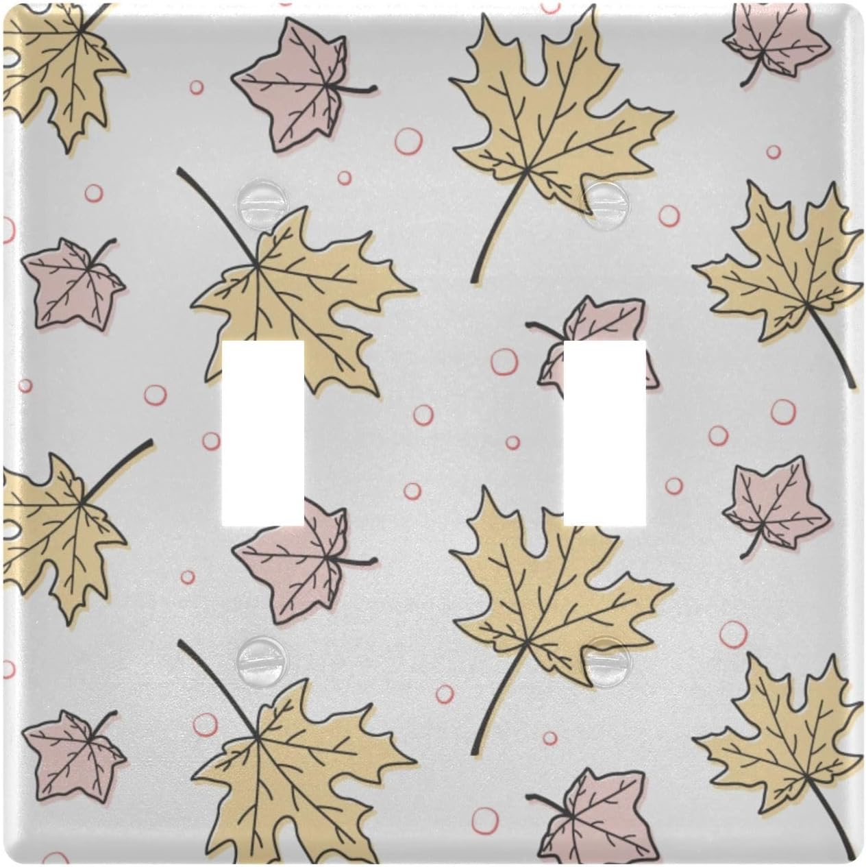 DUOBU Maple Leaves with Small Bubbles Toggle Light Wall Plate Switch Plate, 2Gang Decor Outlet