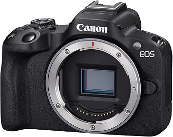 Canon EOS R50 Mirrorless Vlogging Camera (Body Only/Black), RF Mount, 24.2 MP, 4K Video, DIGIC X Image Processor, Subject Detection & Tracking, Compact, Smartphone Connection, Content Creator | 24.2 MP, 4K Video, Subject Detection, Content Creator, Smartphone Connection