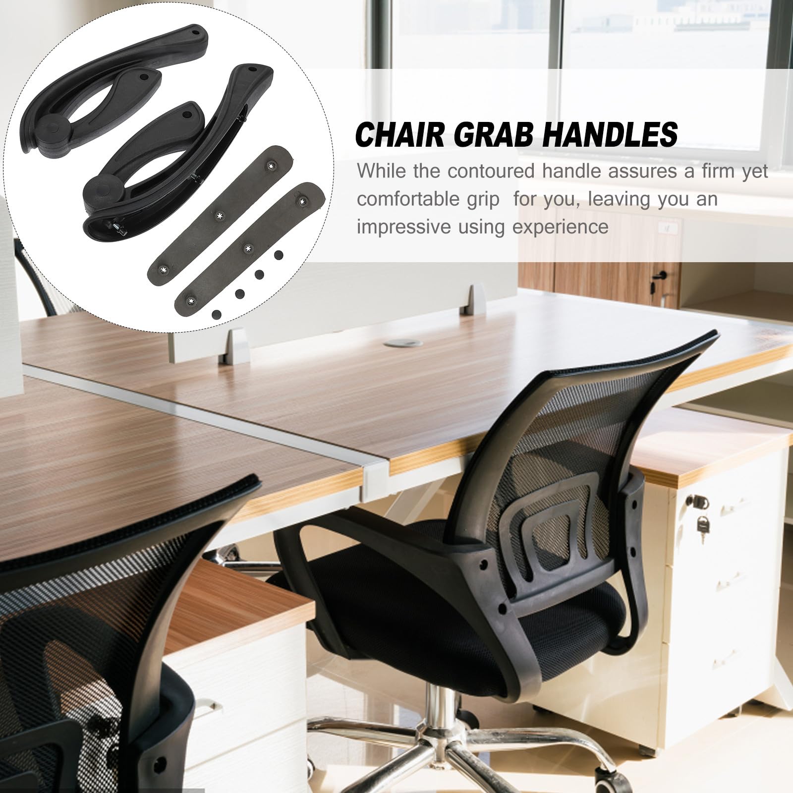 LALAFINA Bürostuhlgriff Armlehne für Drehstuhl im Büro 1 Paar Schwarz