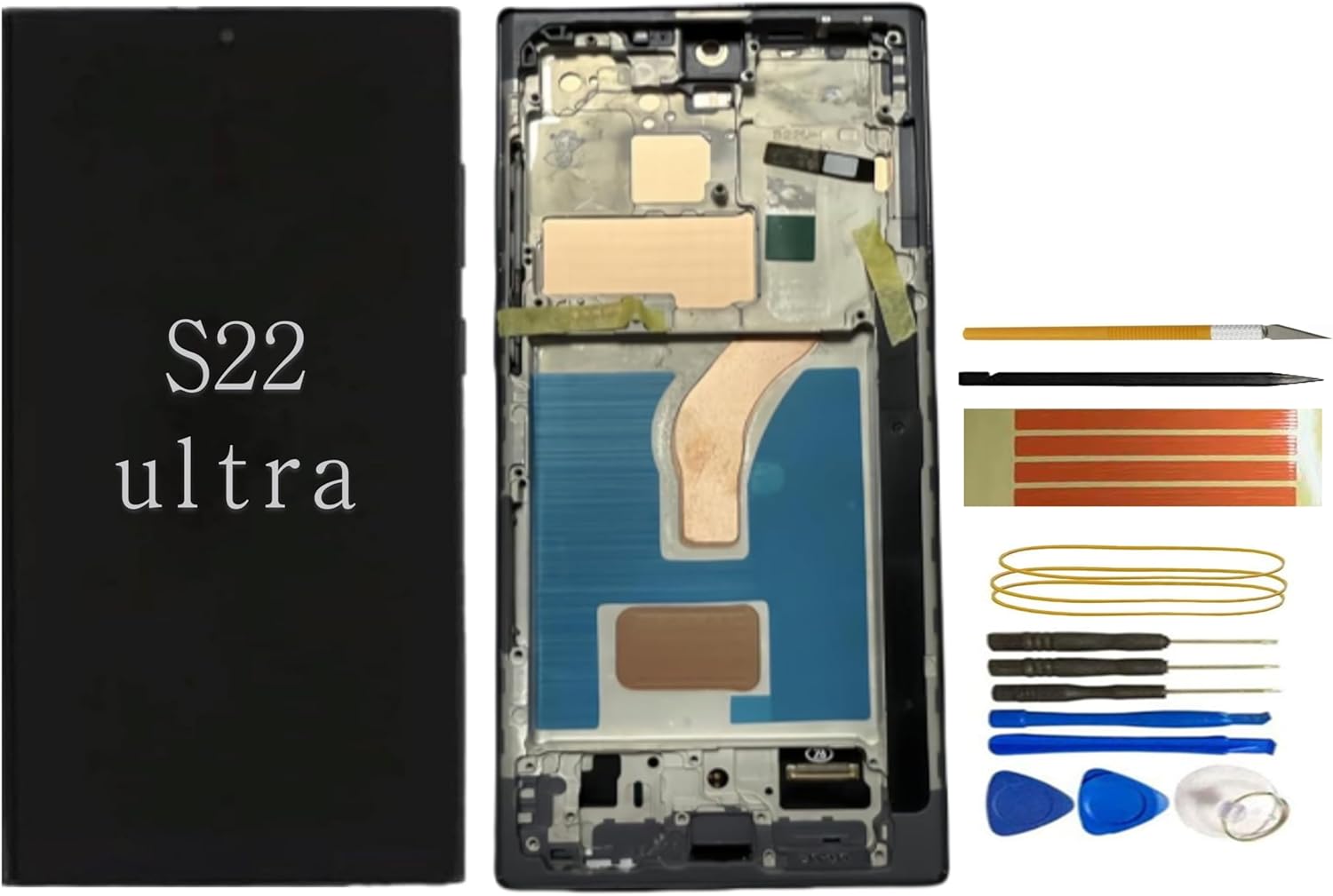 S22 Ultra Screen Replacement for Samsung Galaxy S22 Ultra 5G (SM-S908 Series) -S22 Ultra LCD Display Touch Digitizer Assembly with Frame, No Built-in Fingerprint Sensor (Black)