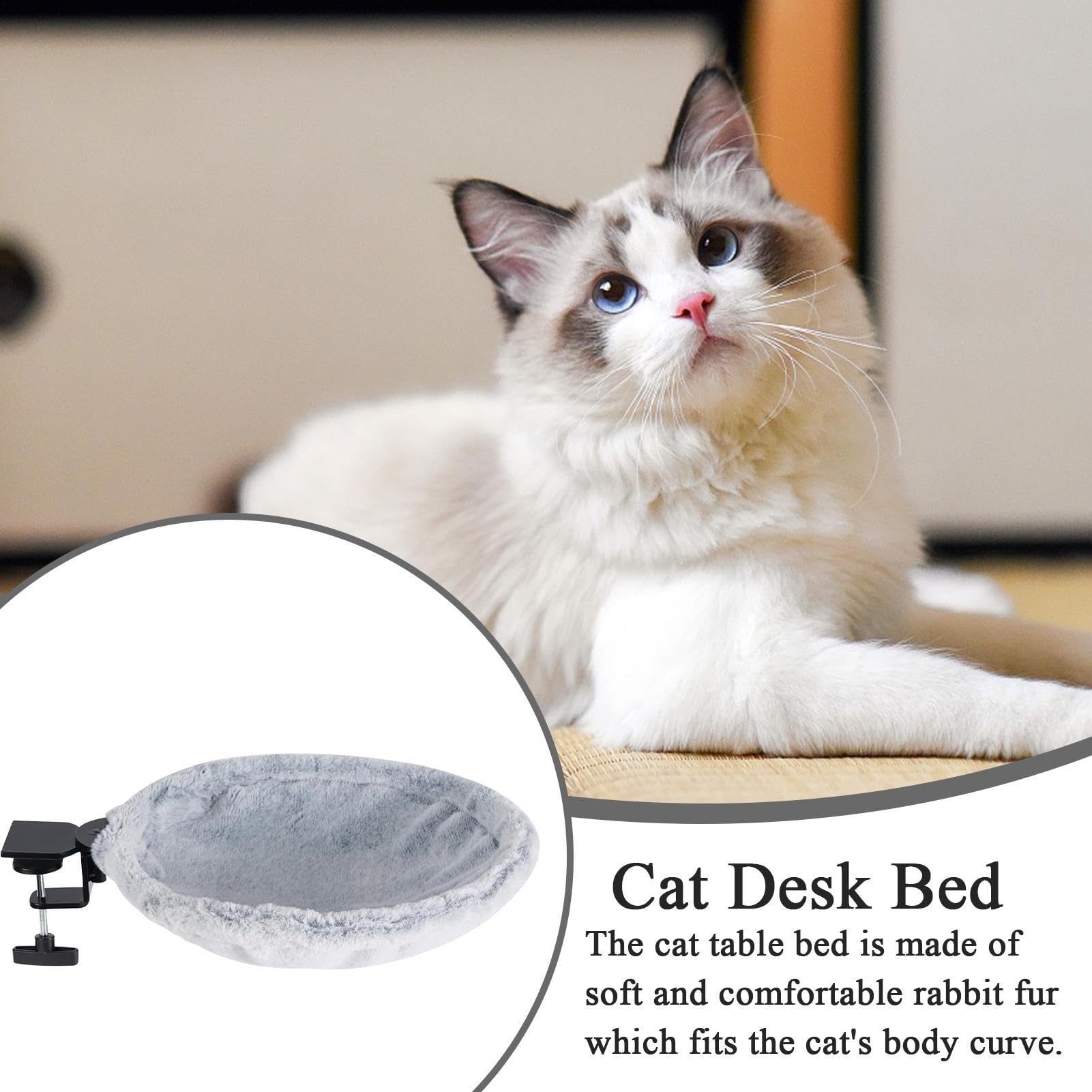 Cuccia da scrivania per gatti Accogliente Ergonomico Lavabile Antiscivolo | Comoda amaca per gattino Ergonomico rotante antiscivolo cuccia dei gatti da su davanzale camera soggiorno