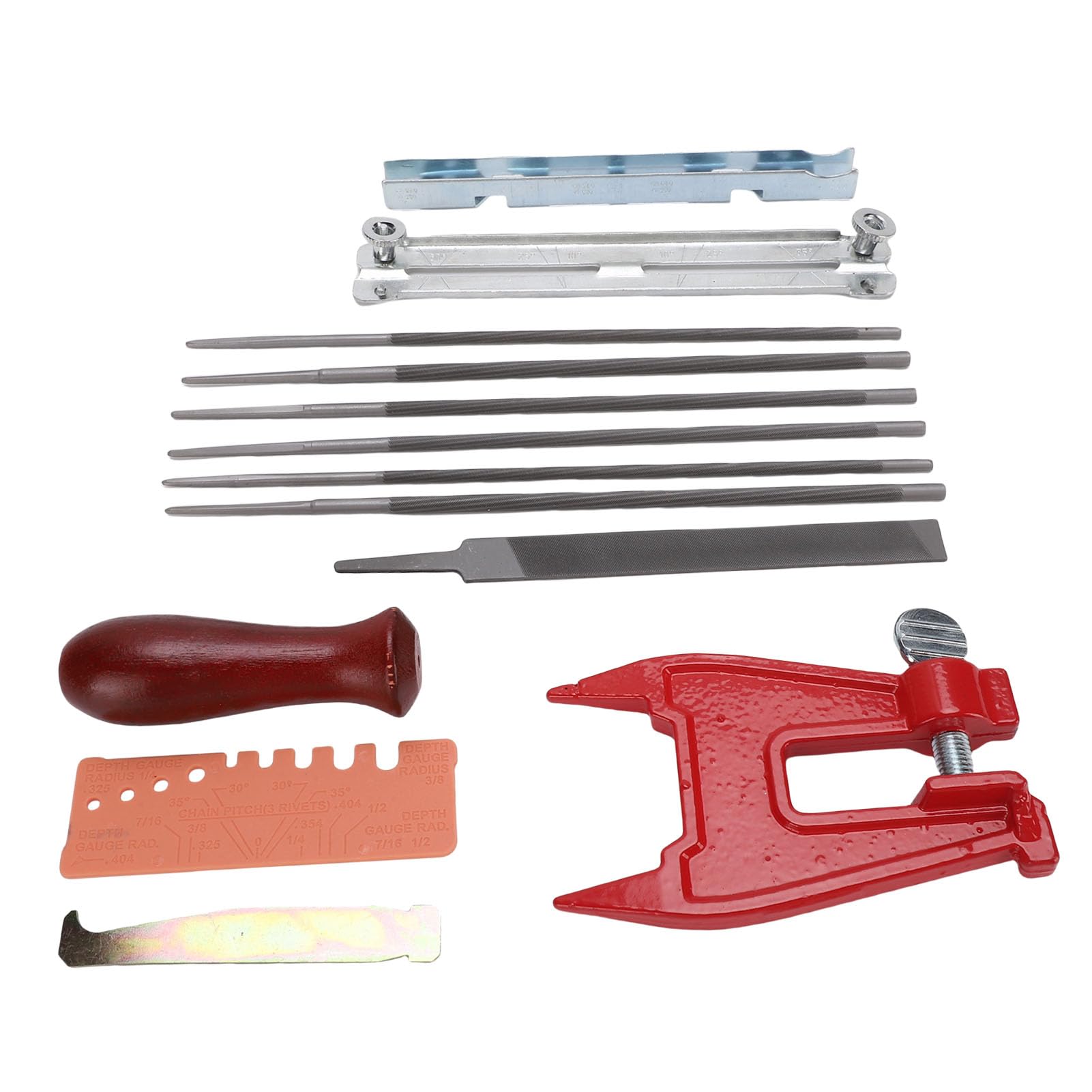 Kit di lime per motoseghe 1/8 pollici 5/32 pollici 11/64 pollici 3/16 pollici 13/64 pollici 7/32 pollici Manico in legno Lime universali per affilare seghe a catena per servizio