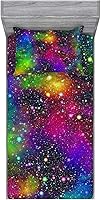 Vista 1 de Juego de sábanas bajeras de galaxia para niñas y niños, 2 piezas, 1 sábana de bolsillo profundo con 1 funda de almohada de microfibra sin arrugas