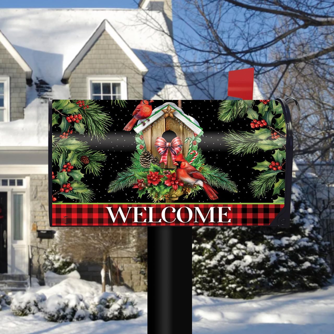 Briarwood Lane Holiday Birdhouse Mailbox Cover