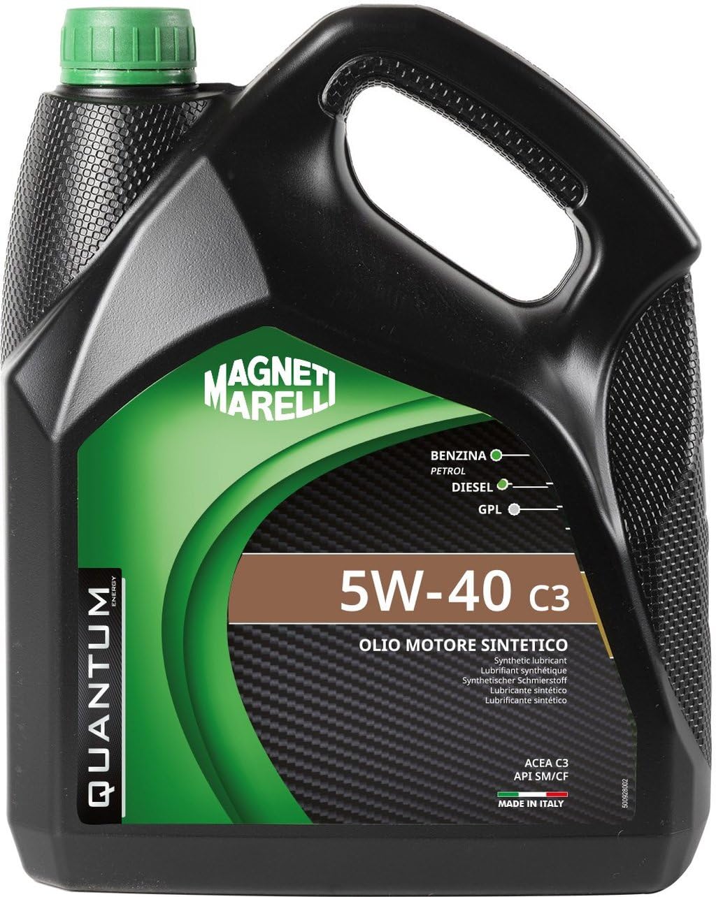 Huile synthétique Quantum Energy Quantum Marelli 5W40 C3 4 L | Lubrifiant de voiture pour moteurs diesel à essence avec DPF | Protection moteur avancée et haute performance