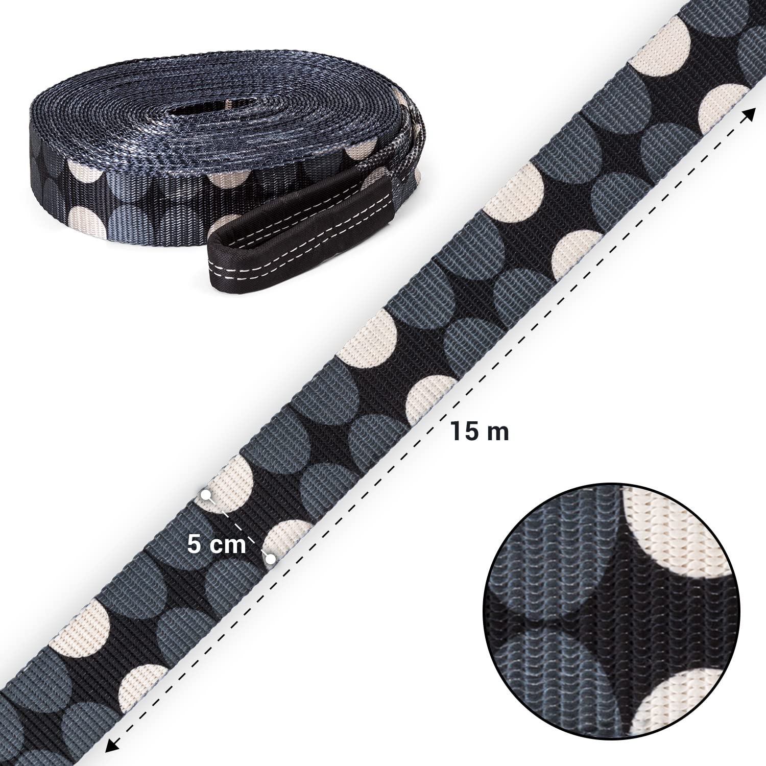 Klarfit Kit de Slackline con Cuerdas de Equilibrio, Cintas Entrenamiento Principales y Auxiliares, Raqueta, Protectores Árbol, Tirolina 15m, Carga 150kg, Juego para Niños y Adultos para Aire Libre