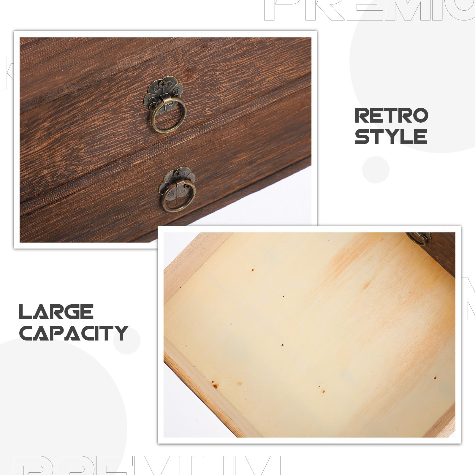 Holibanna Cassetto Portaoggetti da Scrivania in Legno Massello Retrò Organizer per Cassetti in Legno 2 Livelli 255X243X113 CM Contenitore da Scrivania Versatile per Casa e Ufficio