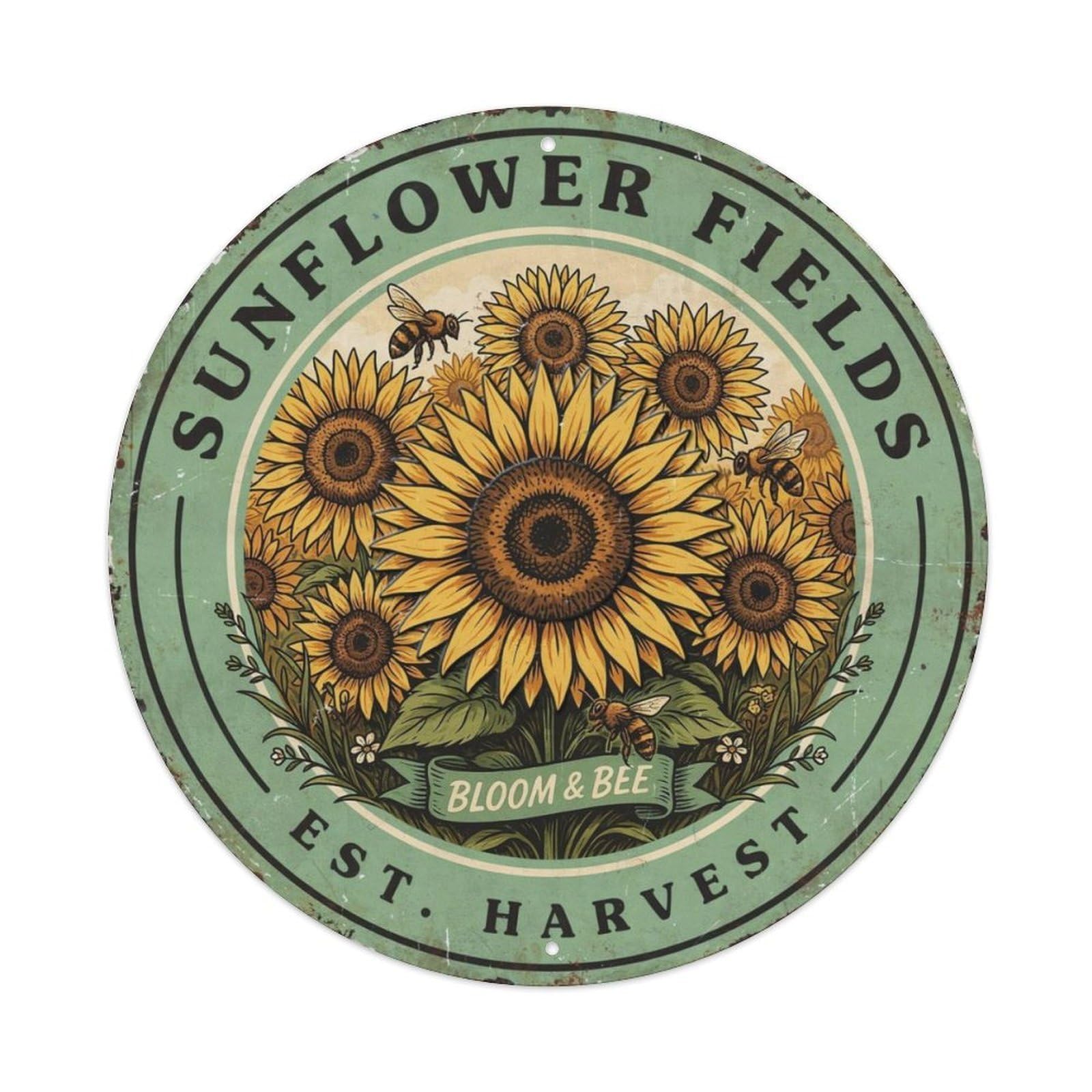 Sunflower Field Metal Tin Sign Plaque