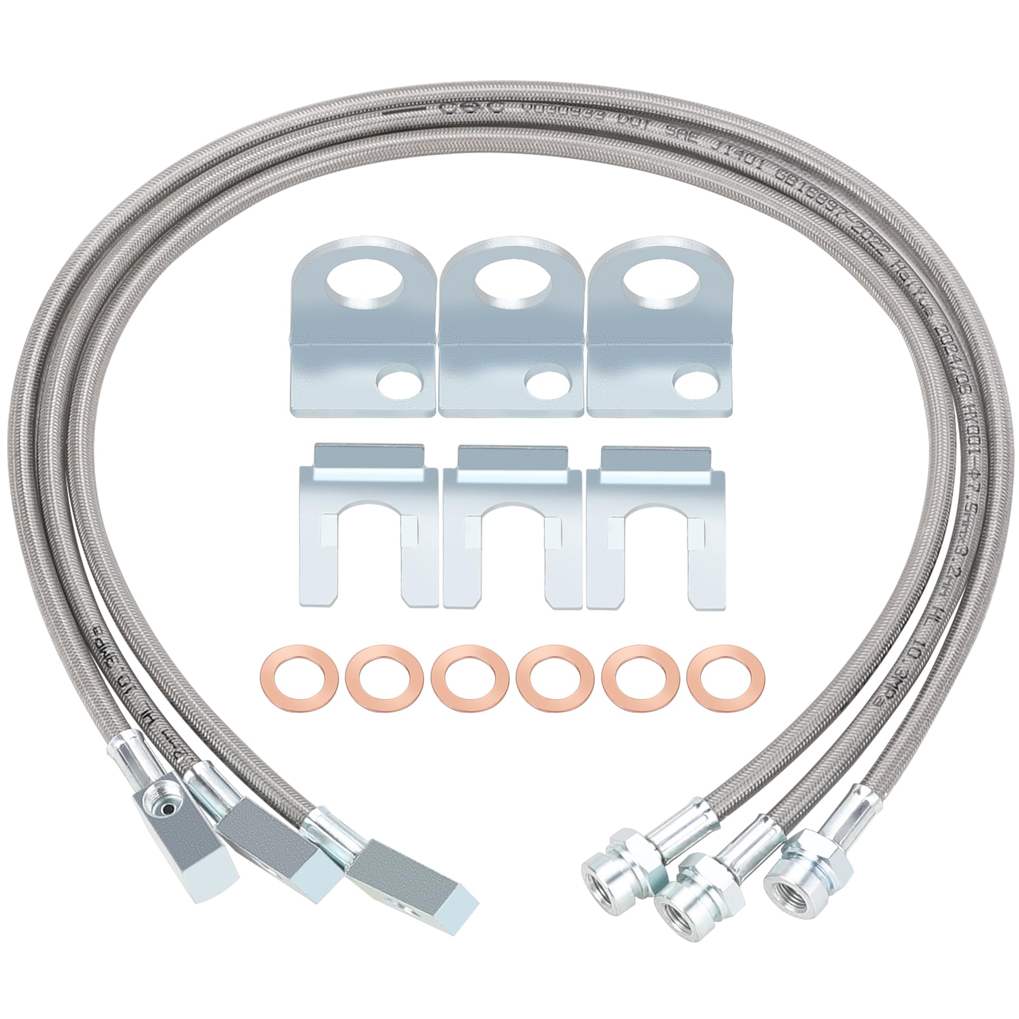 89715 Linee freno in acciaio inox per Jeep Wrangler TJ/YJ/XJ 1987-2006, anteriore/posteriore (89702 e 89703)