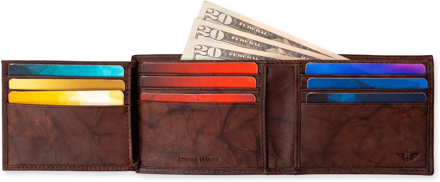 Dockers Men's Bifold Leather Wallet - Thin Slimfold RFID Blocking Security Smart Extra Capacity - Image 6