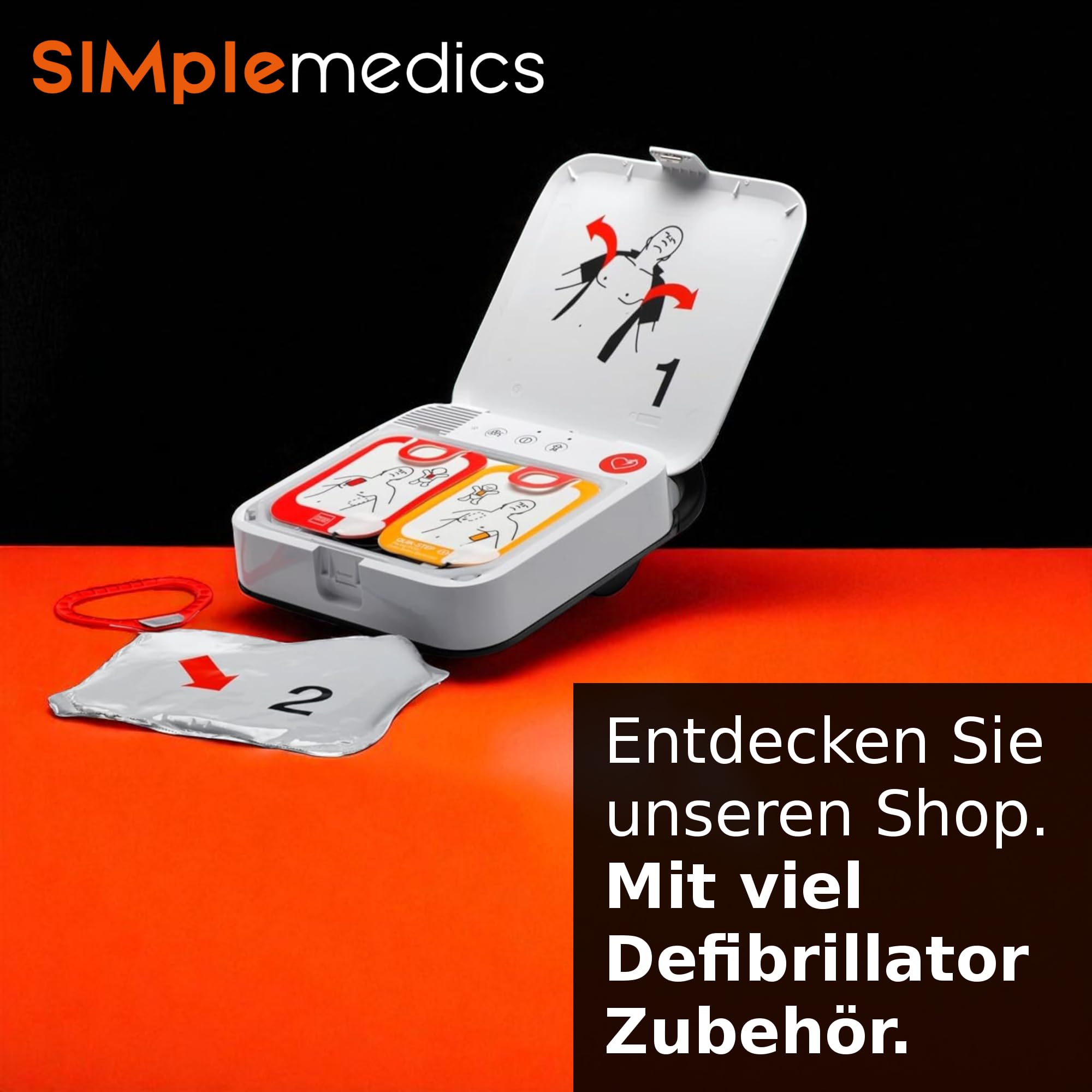 Defibrillator Rotaid Wandschrank (Solid Plus Alarmed) für Innenmontage, AED Defi Wandhalterung Wand Schrank Halterung Aufbewahrung Wandkasten Box, Befestigung Erste-Hilfe Wandmontage