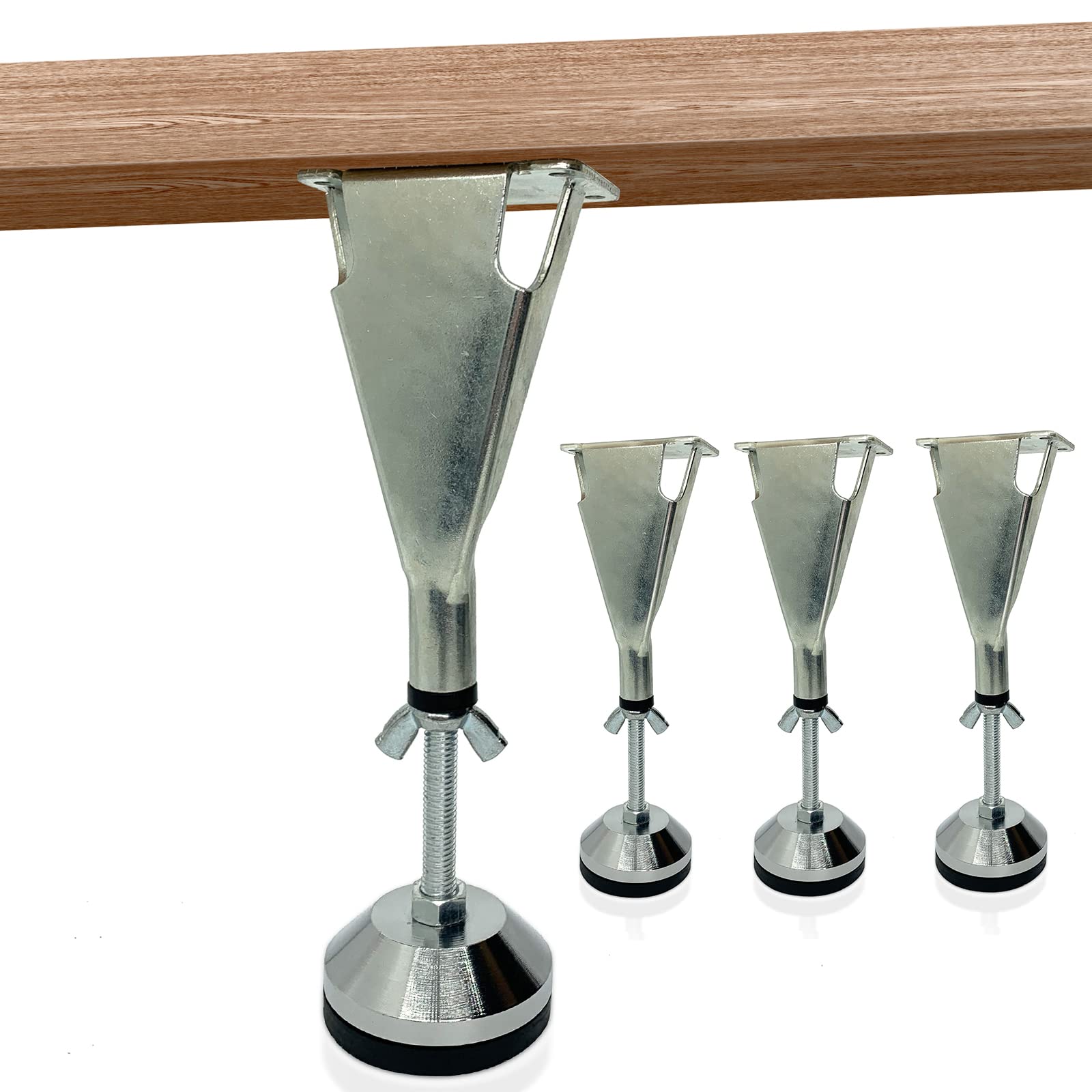 4 Pcs Adjustable Height Center Support Leg for Bed Frame, Wooden Bed Center Slat Support Leg, Heavy 