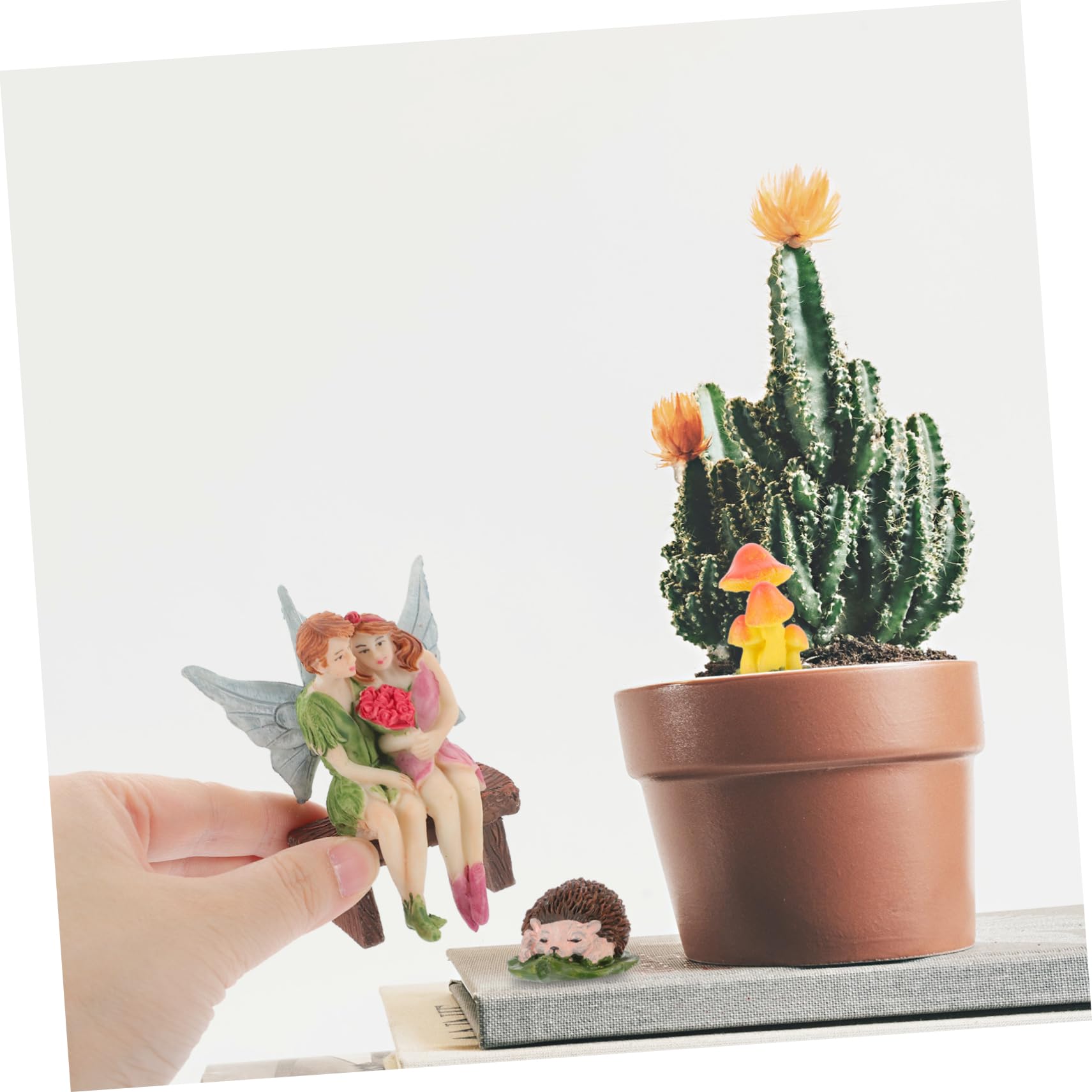 ifundom 4 Sätze Garten Deko Teiliges Widerstandsfähigem Harz Kleine Feenfiguren und Ornament für Miniaturgarten Lebendige Dekoration für Drinnen und Draußen