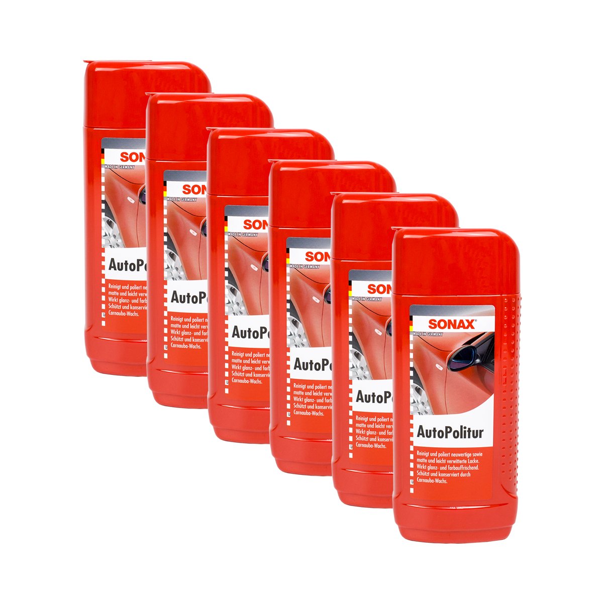 SONAX 6 x Abrillantador 03001000 Auto Barniz de Pintura Metalizada 250 ML