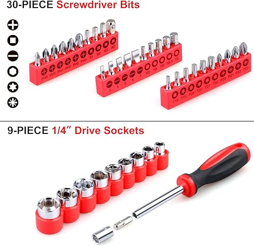 Miniatura 8 de WINNER Kit de herramientas multiusos para el hogar y el hogar de 175 piezas en caja de herramientas, perfecto para reparaciones generales del hogar