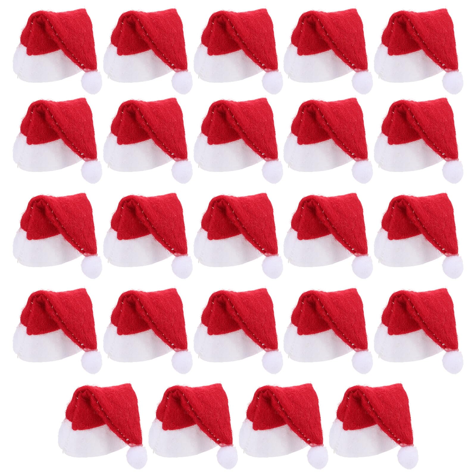 24 Mini Gorros Navideños de Rojo y Decoración para Fiestas Navideñas Accesorios Reutilizables y Lavables para y Juguetes
