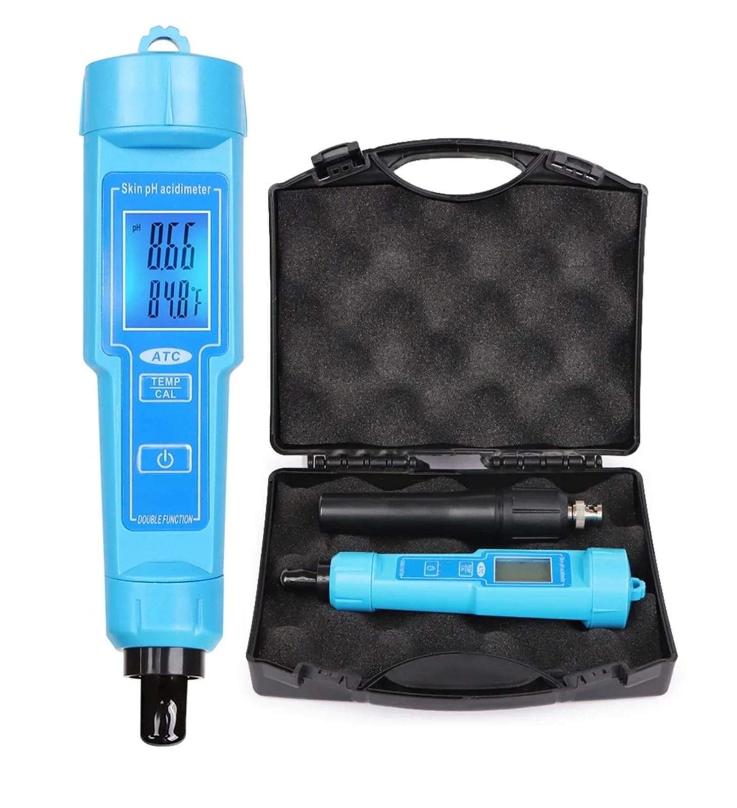 BASSFLY Testeur d'eau, PH-61181 Testeur de pH/température, étalonnage Automatique, acidimètre de température for Aquarium, hydroponie, Spa, Piscine Aquarium, Piscine