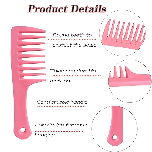 Miniatura 2 de Juego de 2 mini peines para el cabello, cepillo desenredante de dientes anchos pequeños para mujeres, peine de ducha portátil para cabello rizado,