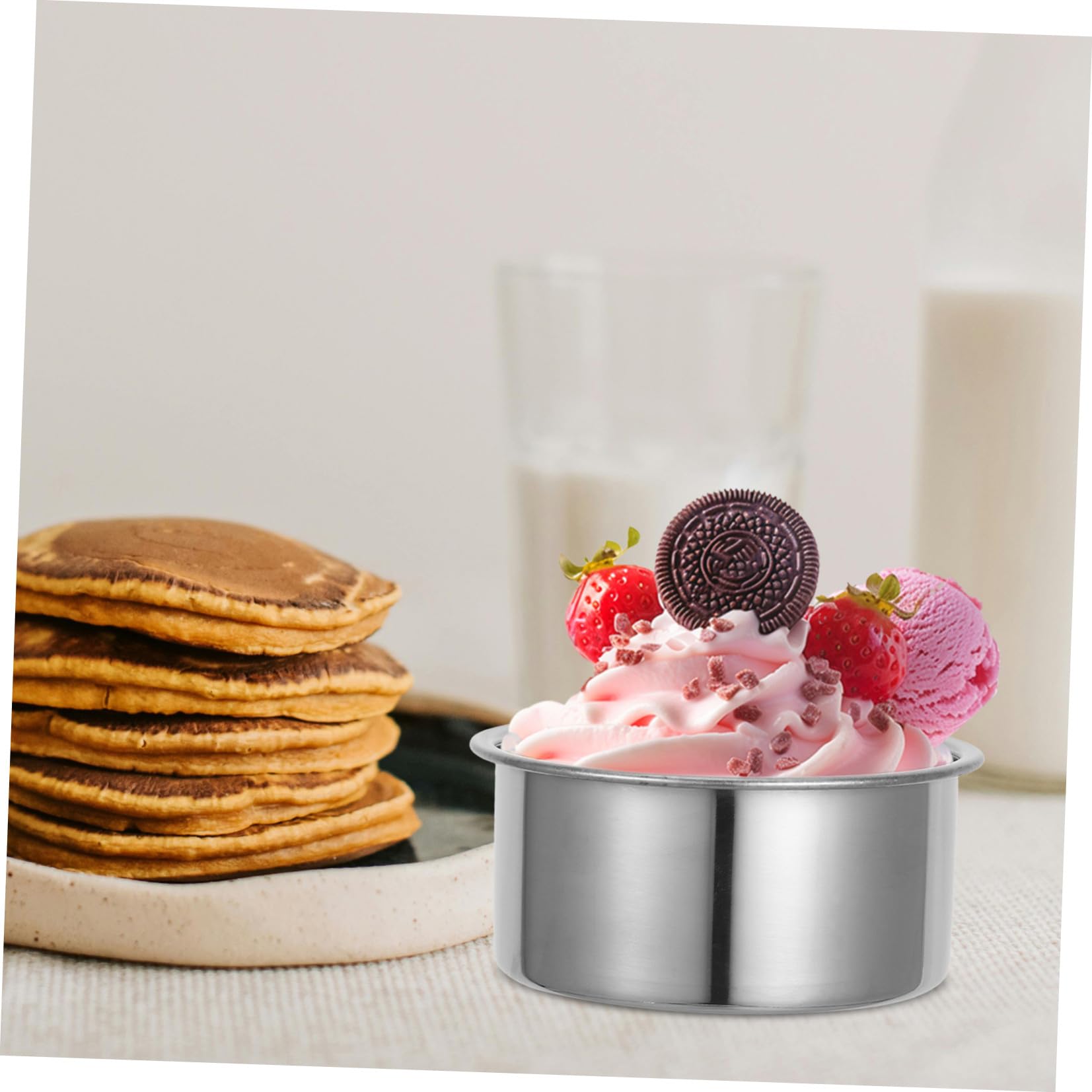 COLLBATH 3 Stück Kleiner Rundkuchenformen aus Edelstahl Kleine Kuchenbackformen für Kleiner Kuchen und Torten Leicht zu Reinigen für Bäckerei und Küche