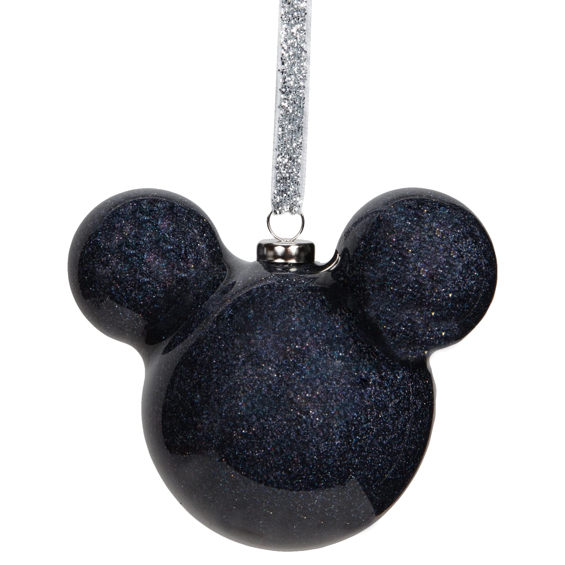Widdop & Co., Black Glitter Mickey Mouse Christmas Ornament