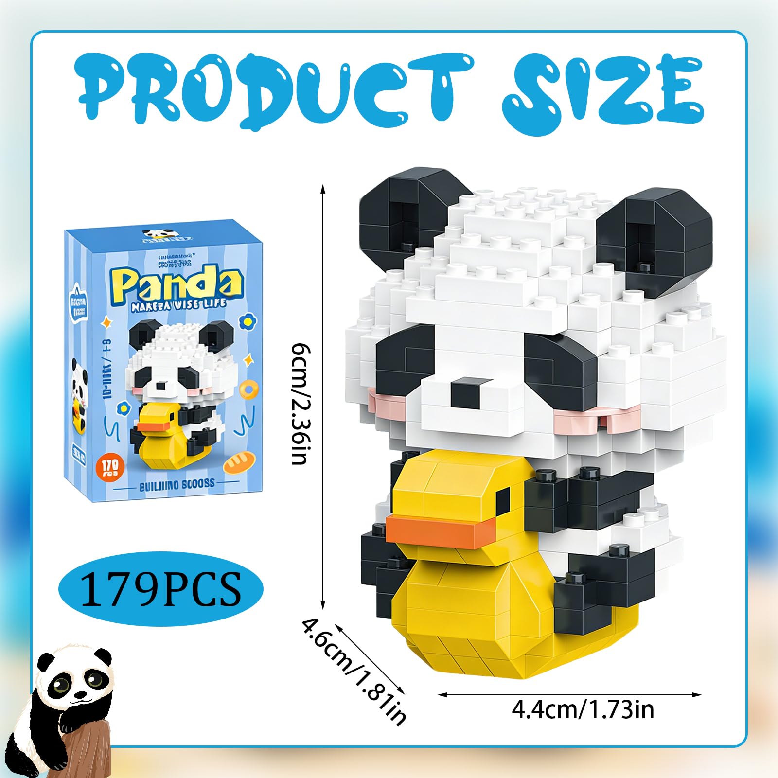 Gigantyczna cegła konstrukcyjna pandy, czerwona panda, mini figurka z cegły, gra konstrukcyjna czerwona panda, klocki konstrukcyjne Niedźwiedź für Jungen und Mädchen (fotel bujany)