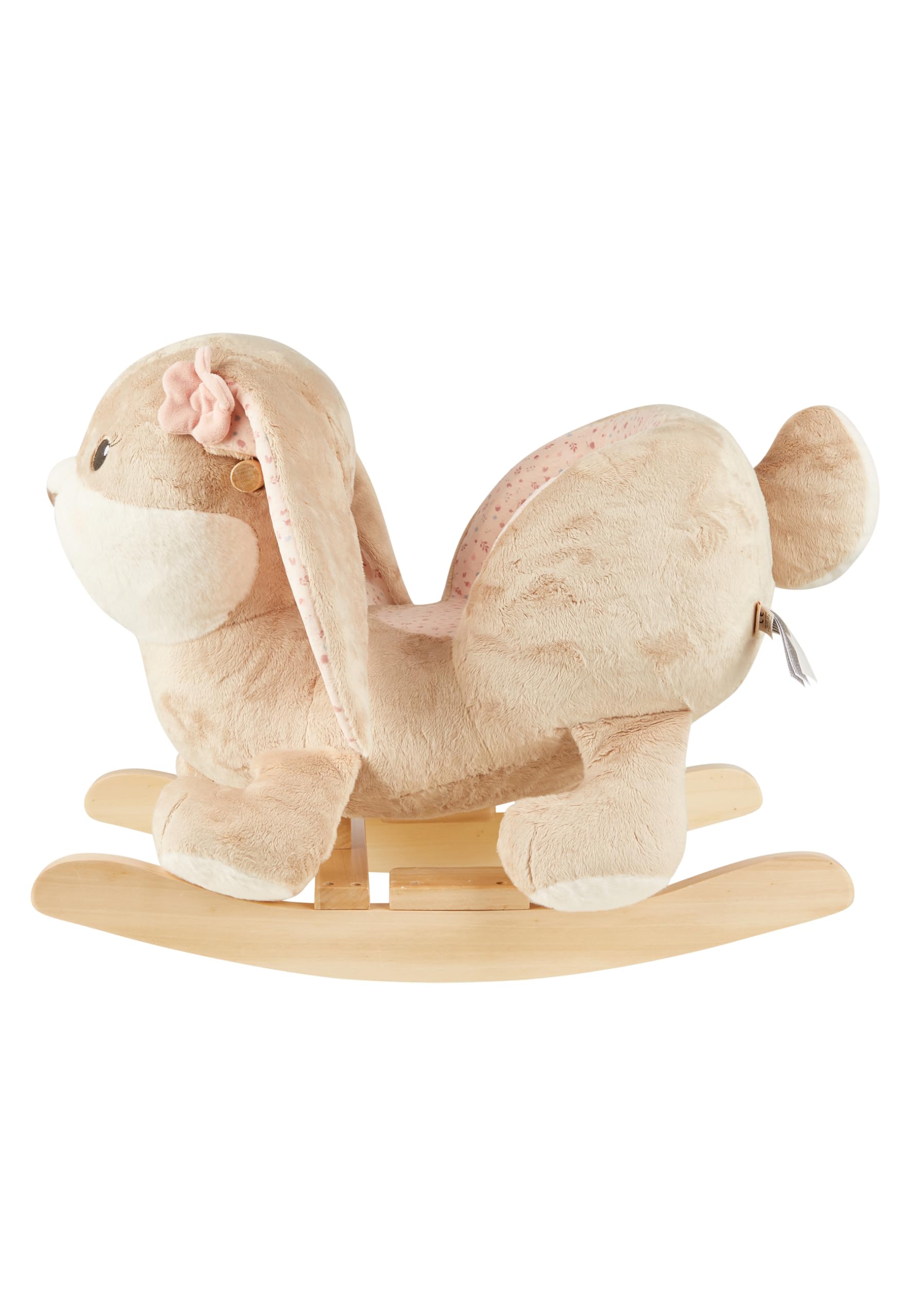 Sterntaler Schaukeltier Hase Hanni - Schaukelpferd aus Flausch & Holz - weiche Sitzfläche - Spielzeug Wippe für Kleinkind - Mädchen - Indoor Geschenk-Idee, Hellbraun
