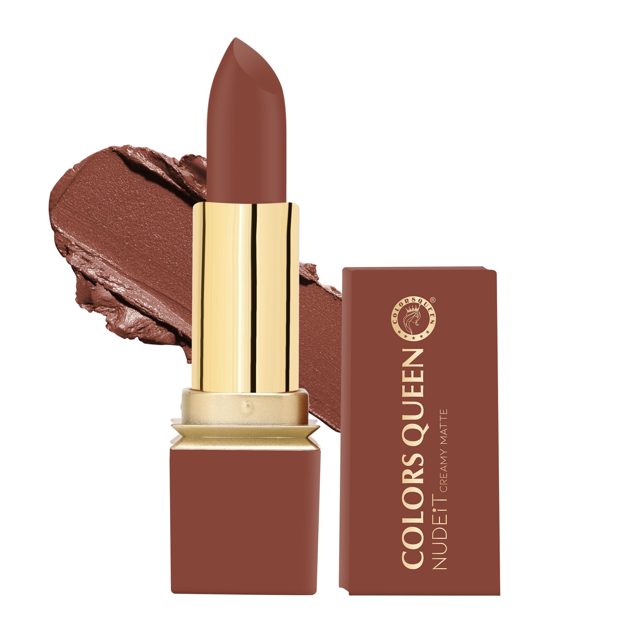 Colors Queen Nude It Creamy Matte Lipstick – 3.6g | Lightweight, Waterproof Lipstick for Women (09 - Beige Champaign)