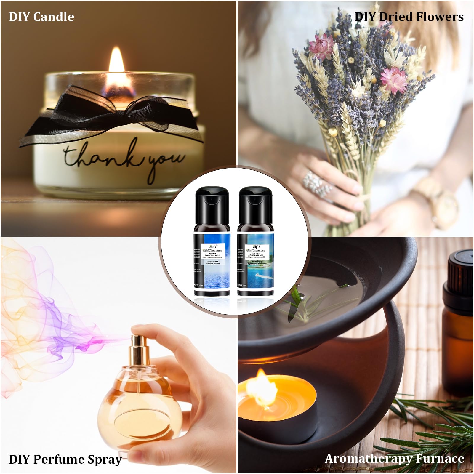 Aceites esenciales Reborn Aroma Oils Multifunción Blends Set de regalo Aceites para difusor de aromaterapia, humidificador, aceites aromáticos naturales, 6 botellas, 0.5 fl oz 6
