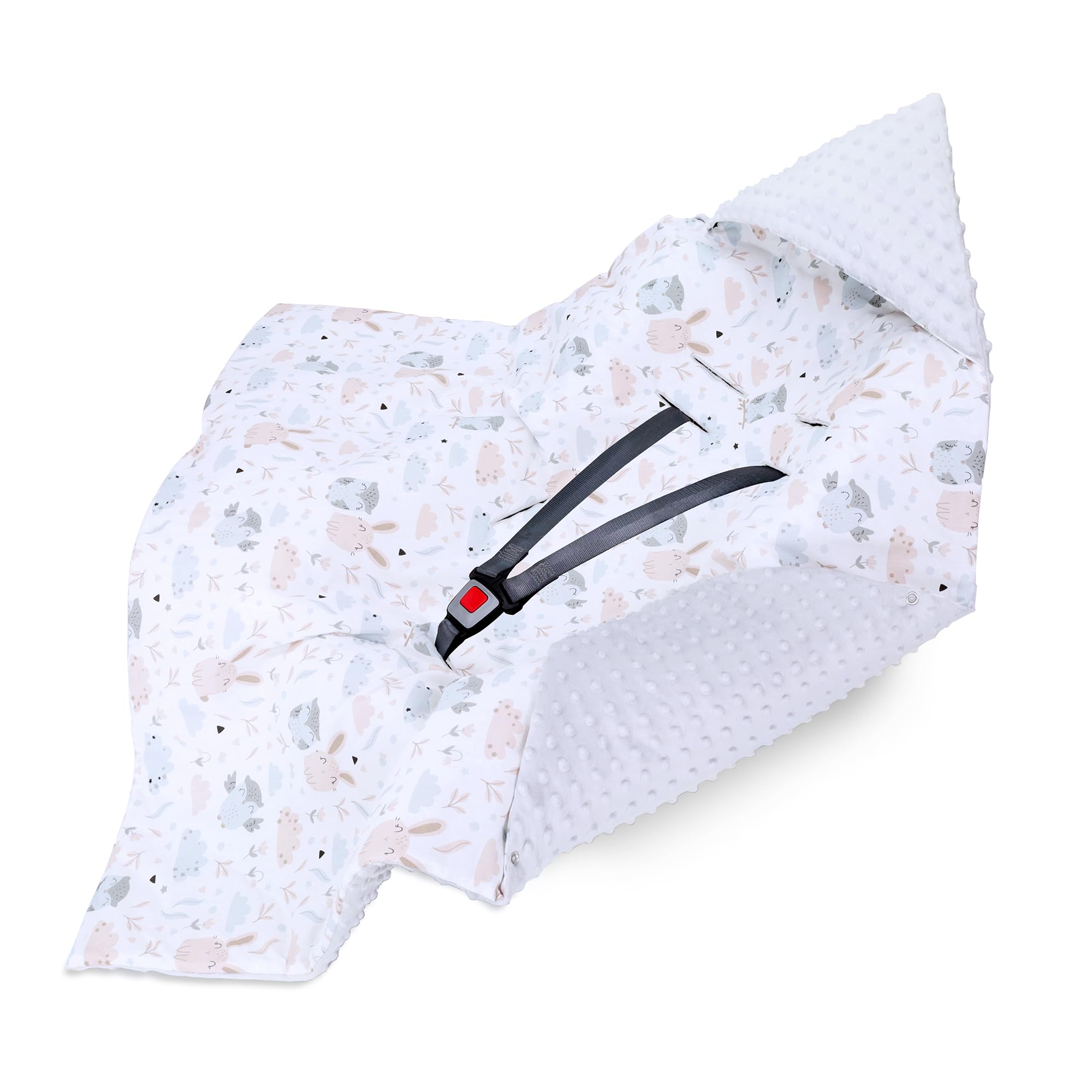 Totsy Baby Coperta per passeggino 90 x 90 cm- per ovetto universale, per seggiolino auto coprigambe sacoo a pelo in cotone tuttol'anno Gufo Grigio Chiaro