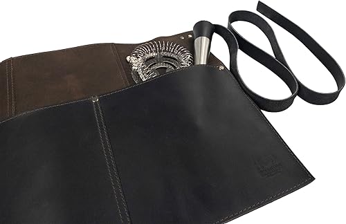 Miniatura 4 de Hide & Drink, Delantal de cintura, bolsillos remachados, accesorios de camarera y camarero, pantalones cortos de servidor, cuero de grano completo,