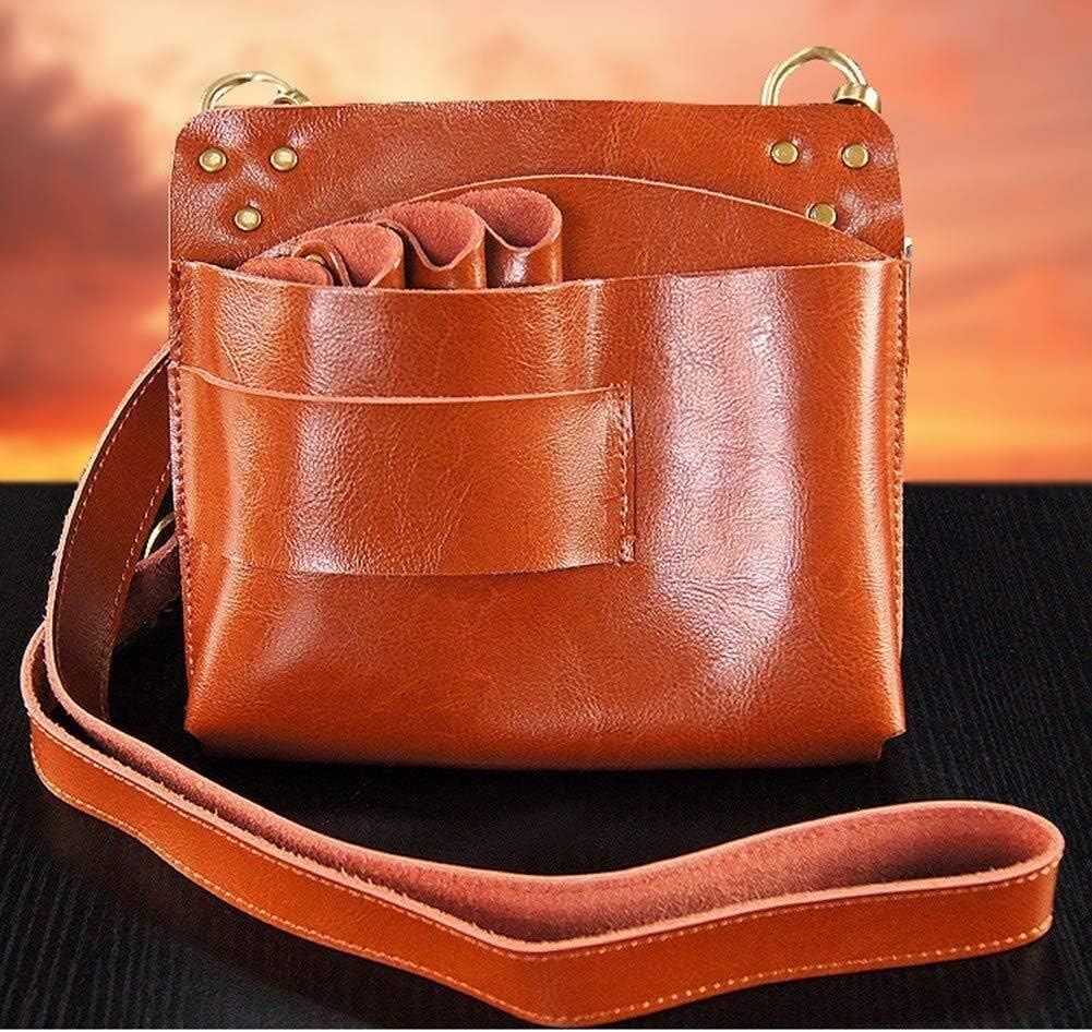 Tophacker Professional Leather Barber Salon Scissors Pouch Holster Holder Retro Large Hairdresser Tool Bag with Belt