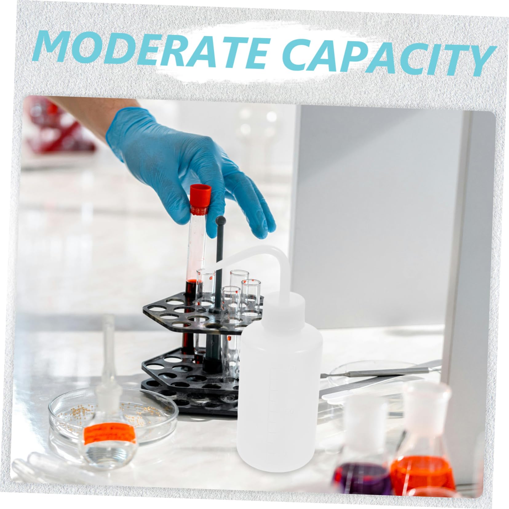 SOLUSTRE 250ml Plastic Graduated Wash Bottle Scale Lab Cleaning Bottle 4pcs Set for Use