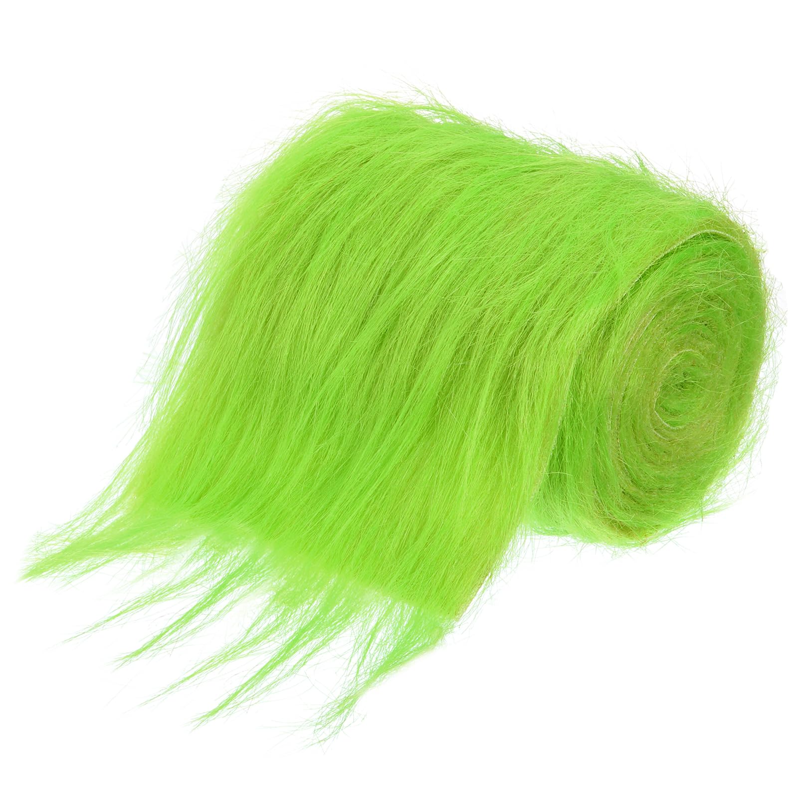 PATIKIL Plush Faux Fur Fabric Precut Strips, 59" x 4" Fluffy Faux Fur Ribbon for DIY Crafts Christmas Halloween Gnome Beard, Green - Image 3
