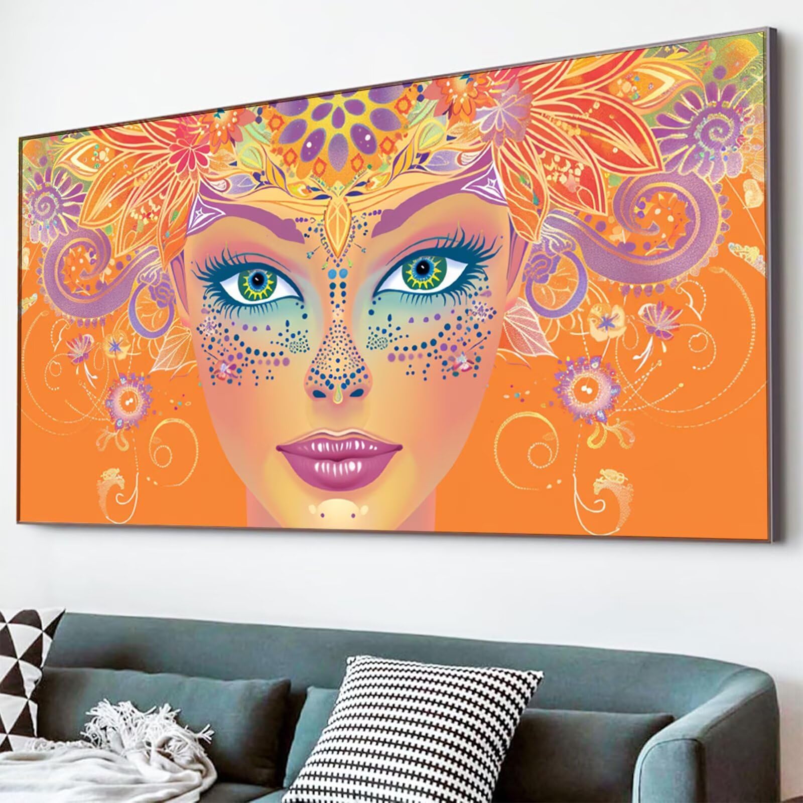 Diamond Painting Karikatur Diamond Painting Erwachsene Frau Bastelset Kinder ab 6 Jahre Mosaikherstellung Kreatives Geschenke für Mädchen Anfänger,Diamant Strass Arts Craft Zimmer Deko 70x140cm Y5-877