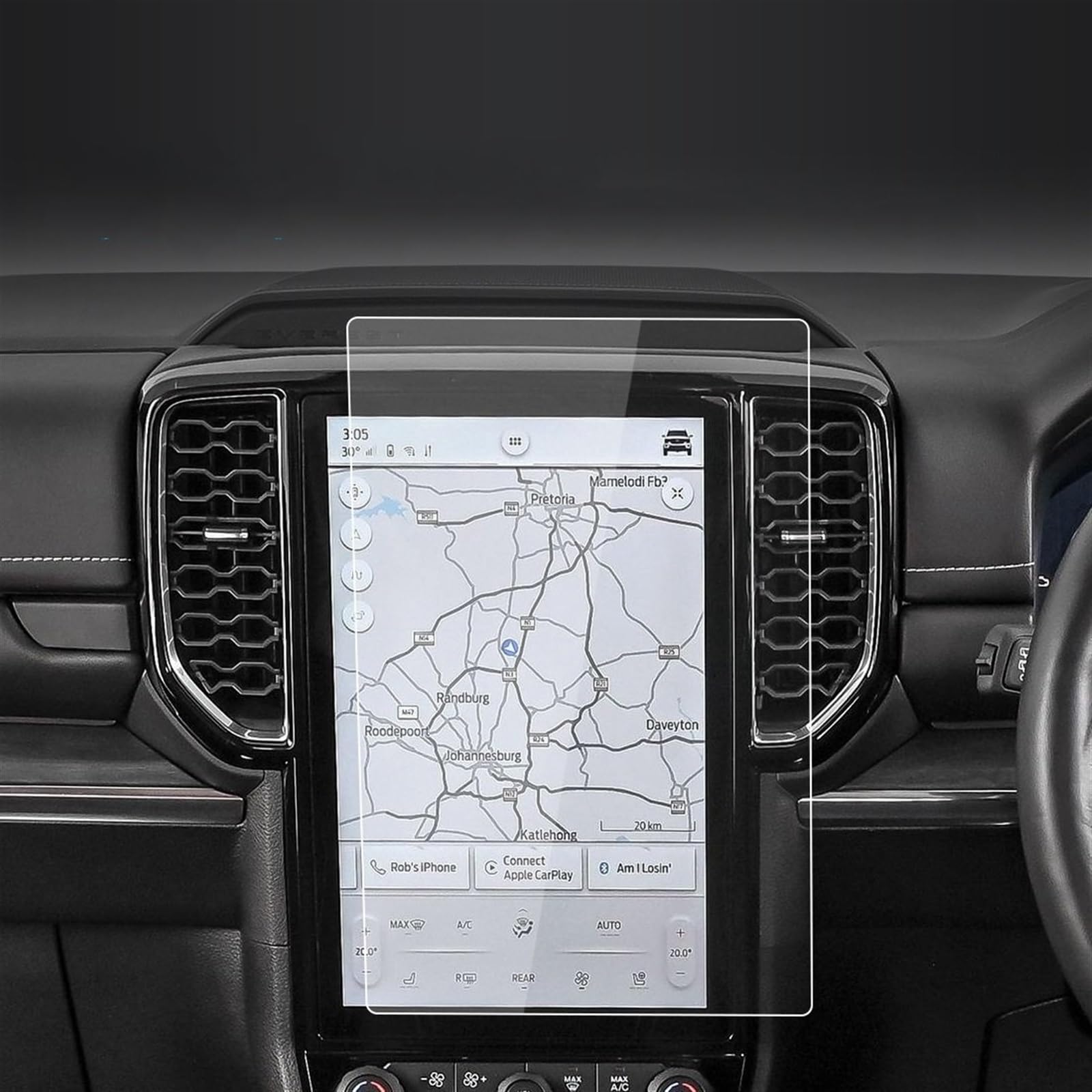 Compatibile con Everest 2020-2023 Pellicola Protettiva in Vetro temperato per Console, navigatore e Accessori per Auto (Dimensioni: 22-23 HD)