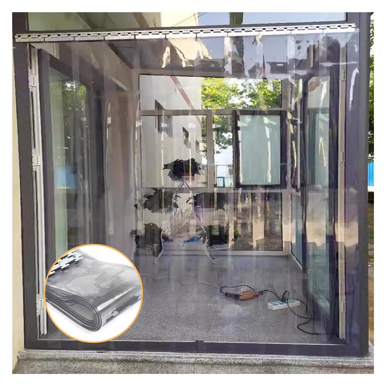 FBHappiness PVC Strip Door Curtain Freezer Room PVC Strip Curtain Industrial Curtain Heavy Duty Cool Curtains (Color : Clear, Size : 105x260cm/41.34x102.36in)