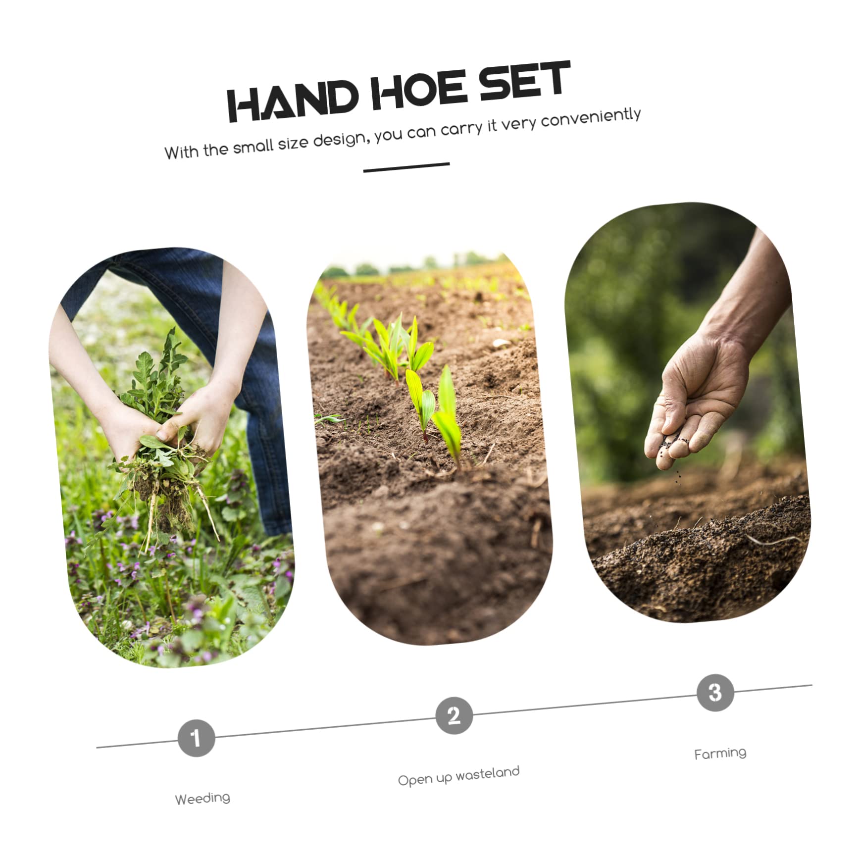 INOOMP 2 Pièces Houe à Main Manganèse Outil de Jardinage Durable pour Désherber Jardins