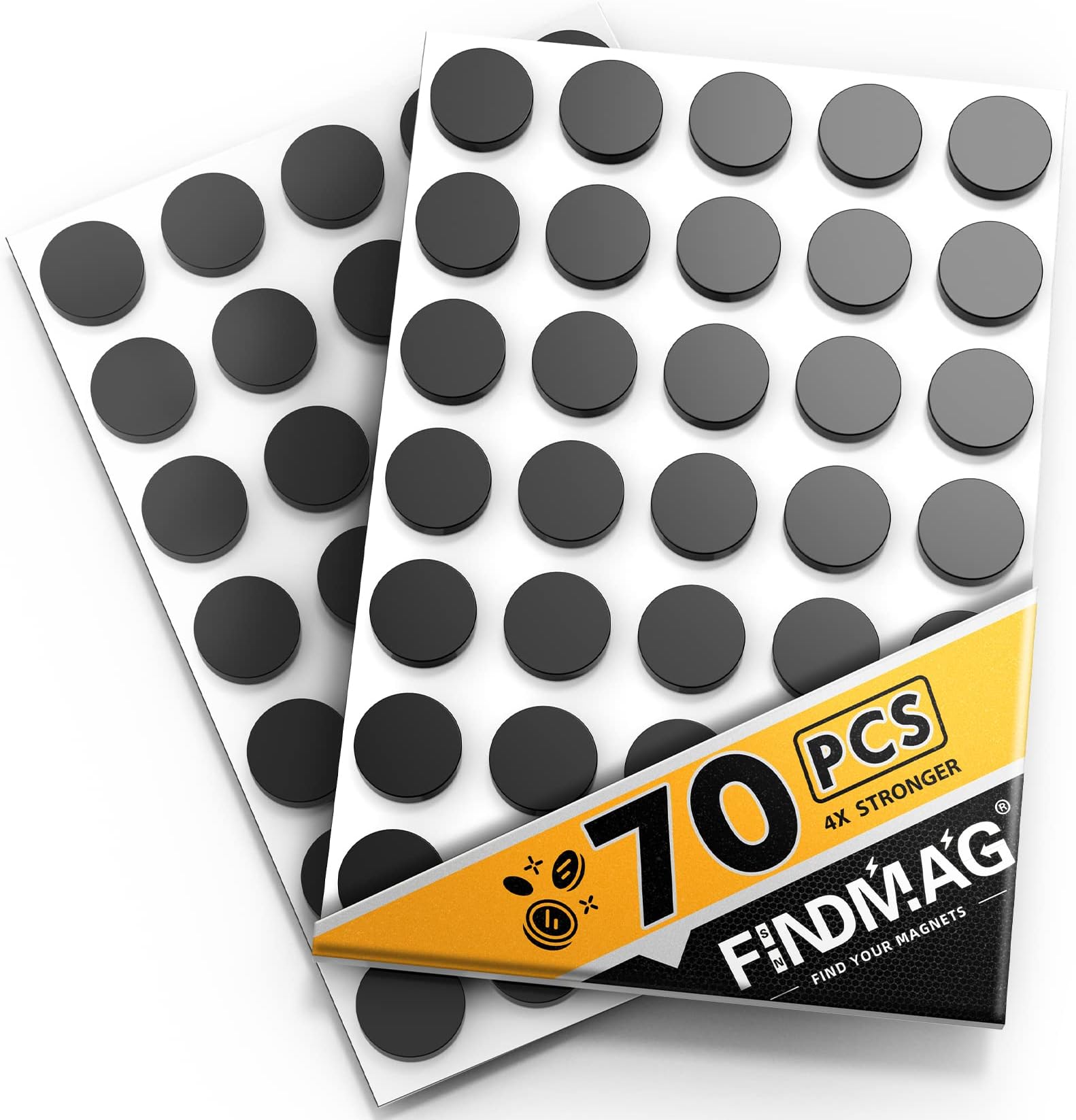 70 Pcs Round Magnets with Adhesive Backing, Flexible Self Adhesive Magnets for Crafts, Magnetic Tape, Magnetic Strips, Small Sticky Magnetic Dots for Hanging & Organizing Light Objects