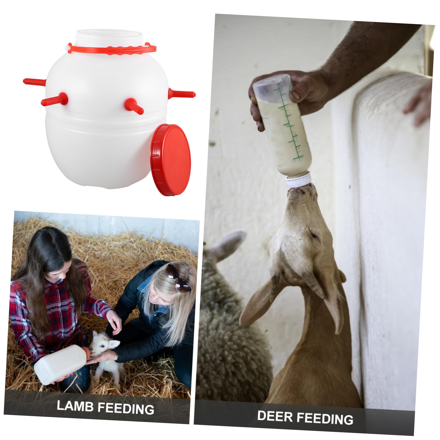 Biberón de Silicona para Corderos y Terneros Botella de Alimentación Gruesa y Resistente Capacidad con Tetinas para Ovejas Cerdos y Perros Material