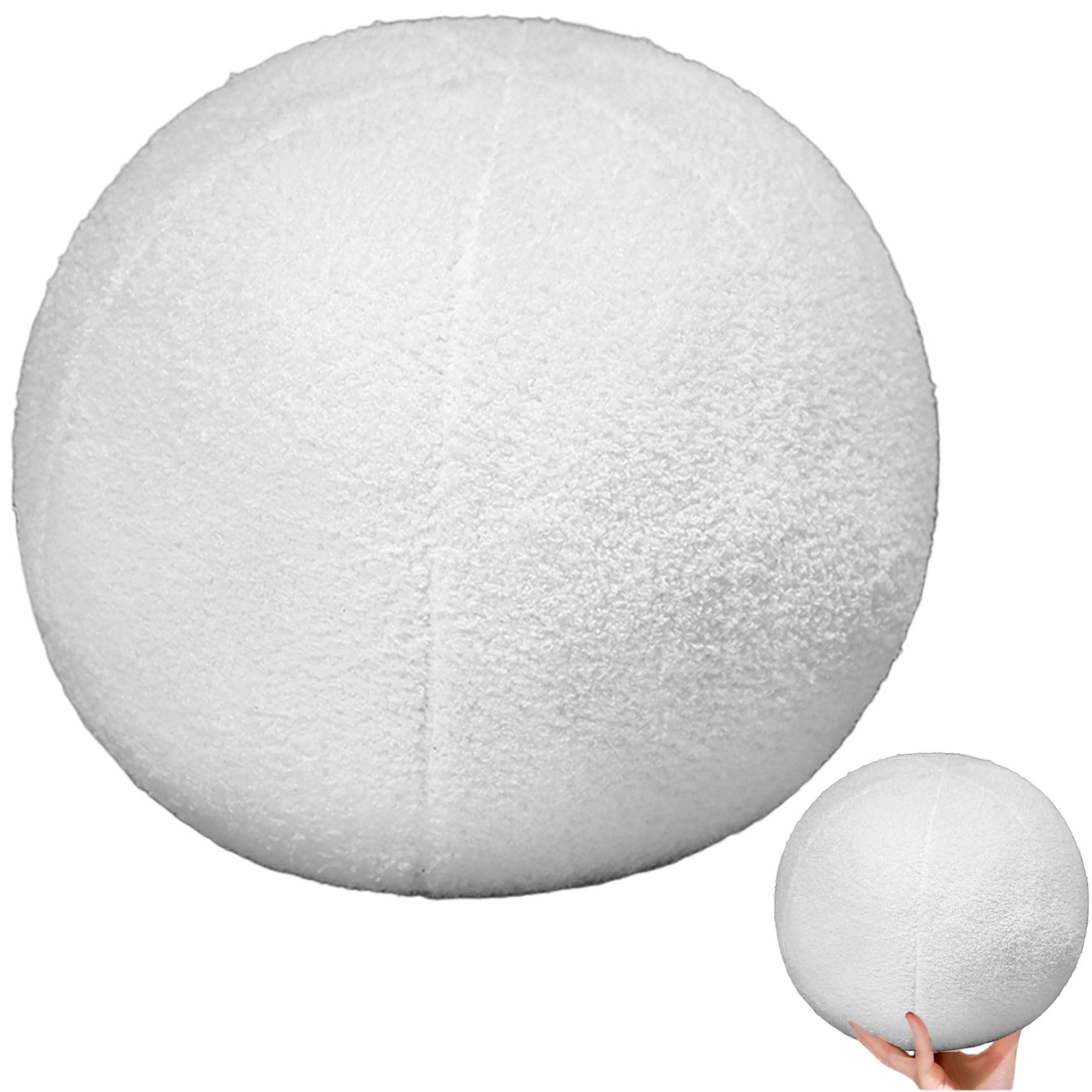 Peosaard White Ball Pillow, Round Pillow, 12In Sphere Soft Ball Decorative For Couch, Sofa, Bedroom, Office, Dorm, Sphere