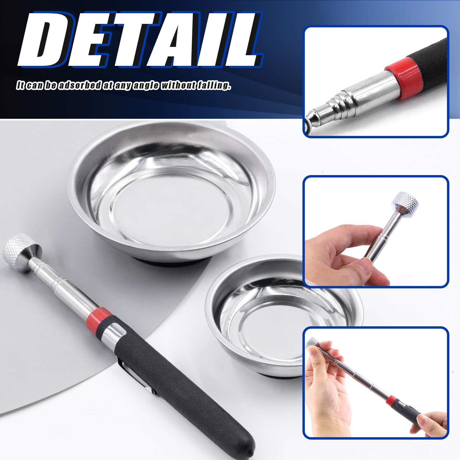 Glarks 4Pcs Magnetic Tool Trays with Magnetic Pickup Tool Set - Image 4