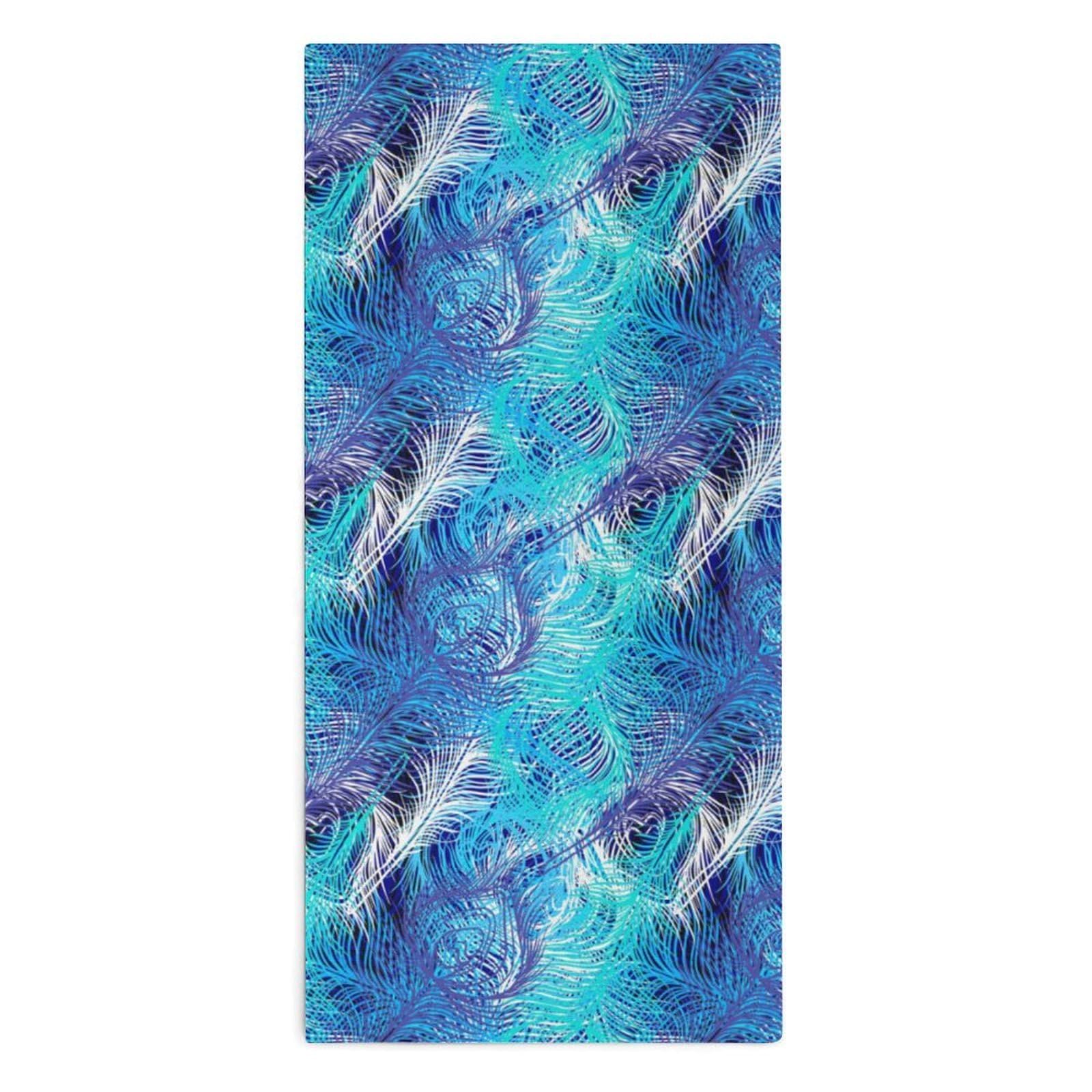 TXFBTRFSA Colorful Peacock Feathers Hand Towels for Adult Face Towel Bath Beach Swim Accessories