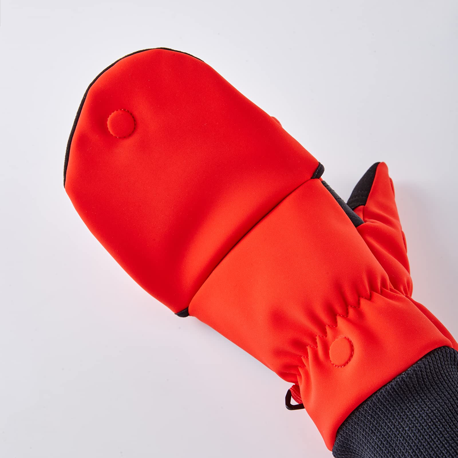 OOZi Winterhandschuhe Herren Damen – Convertible Fäustlinge mit Touchscreen-Klappkappe, Winddicht, Thermo-Fleece, Anti-Rutsch-Grip, Magnetverschluss -für Wandern Outdoor Radfahren