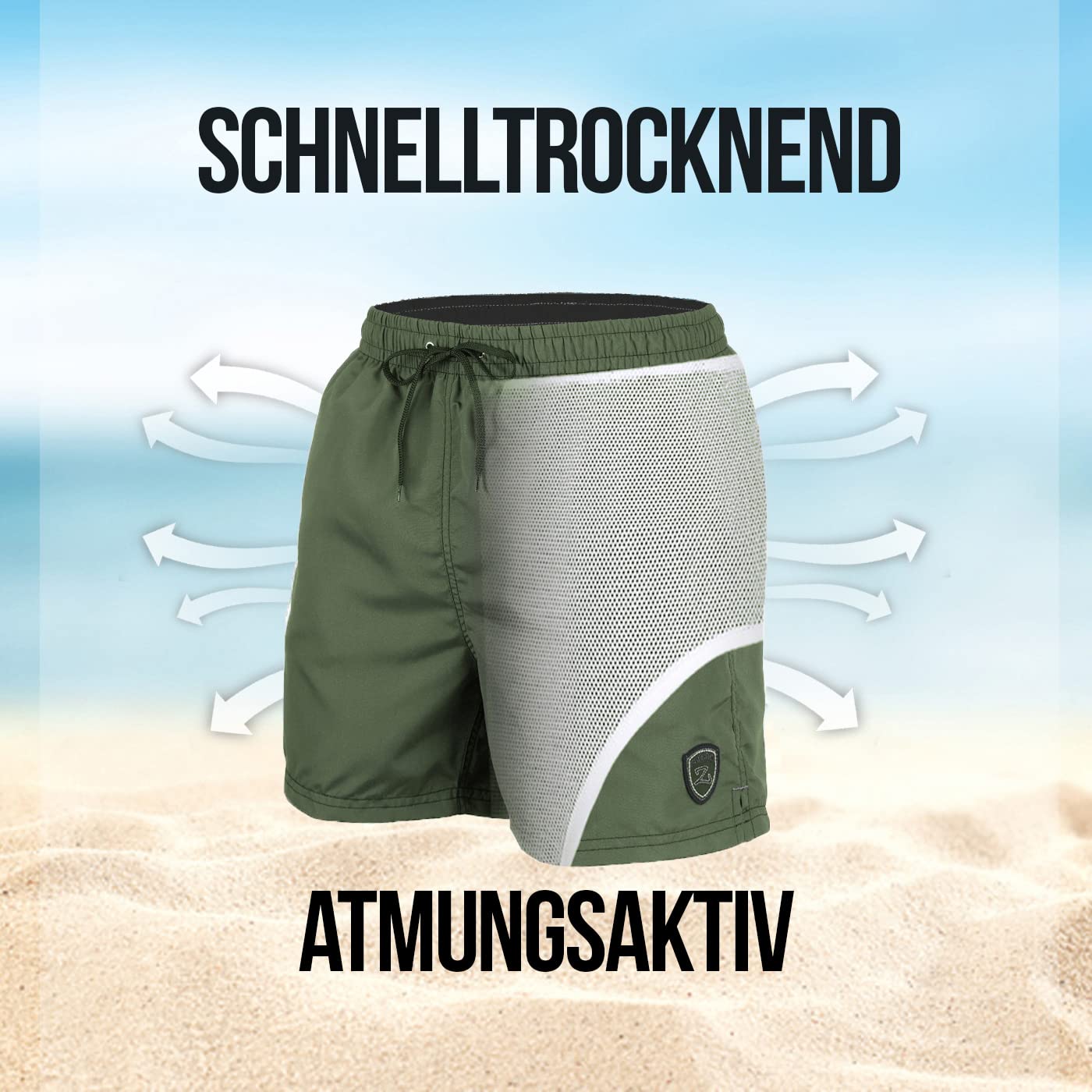 Zagano Costume da bagno da uomo e ragazzo, pantaloncini corti da nuoto, sportivi, a rapida asciugatura, nelle taglie S-6XL, prodotto in Europa