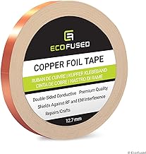 Ruban adhésif en cuivre de qualité supérieure - Conducteur à Double Face - 0,5 po (12,7 mm) - Protection Contre Les interférences EM et RF, Circuits Papier, Réparations électriques, Mise à la Terre