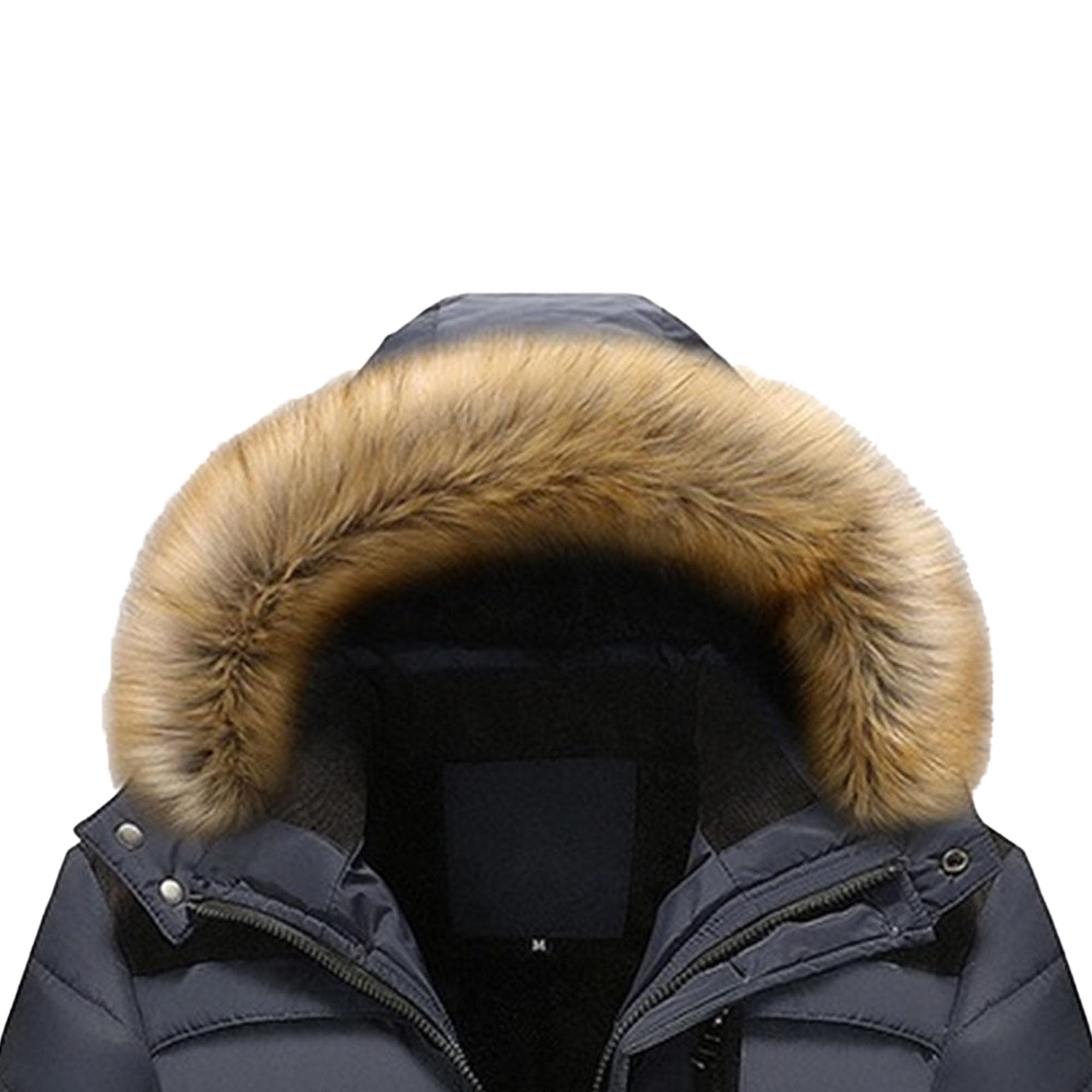 Giacca da uomo in pelliccia sintetica con cappuccio spessa imbottita giacca invernale da uomo impermeabile caldo parka casual abbigliamento esterno